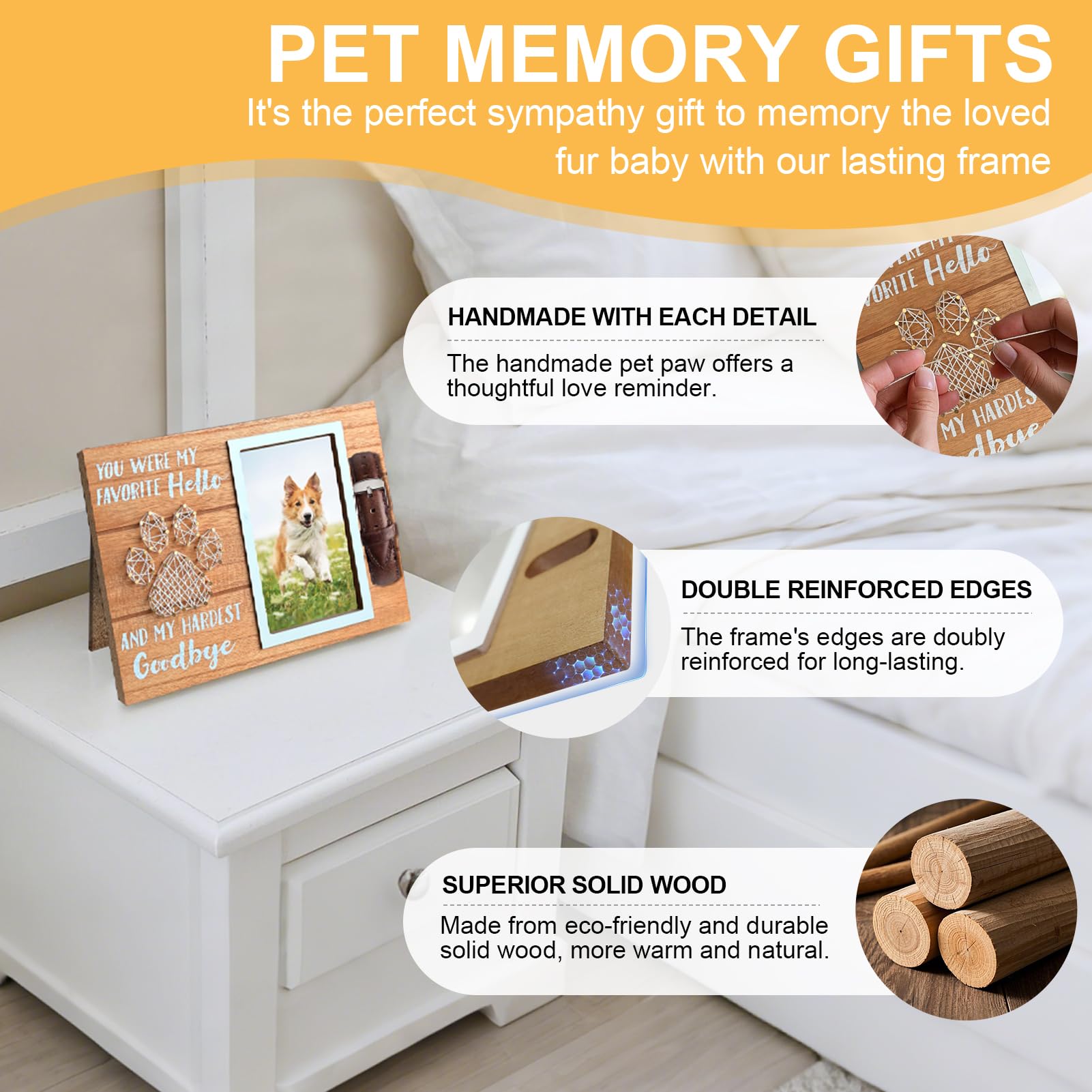 Qycsamy Dog Memorial Gifts, Pet Loss, Pet Sympathy Gifts For Loss Of Dog, Pet Memorial Collar Frame, Thoughtful Dogs And Cats Re