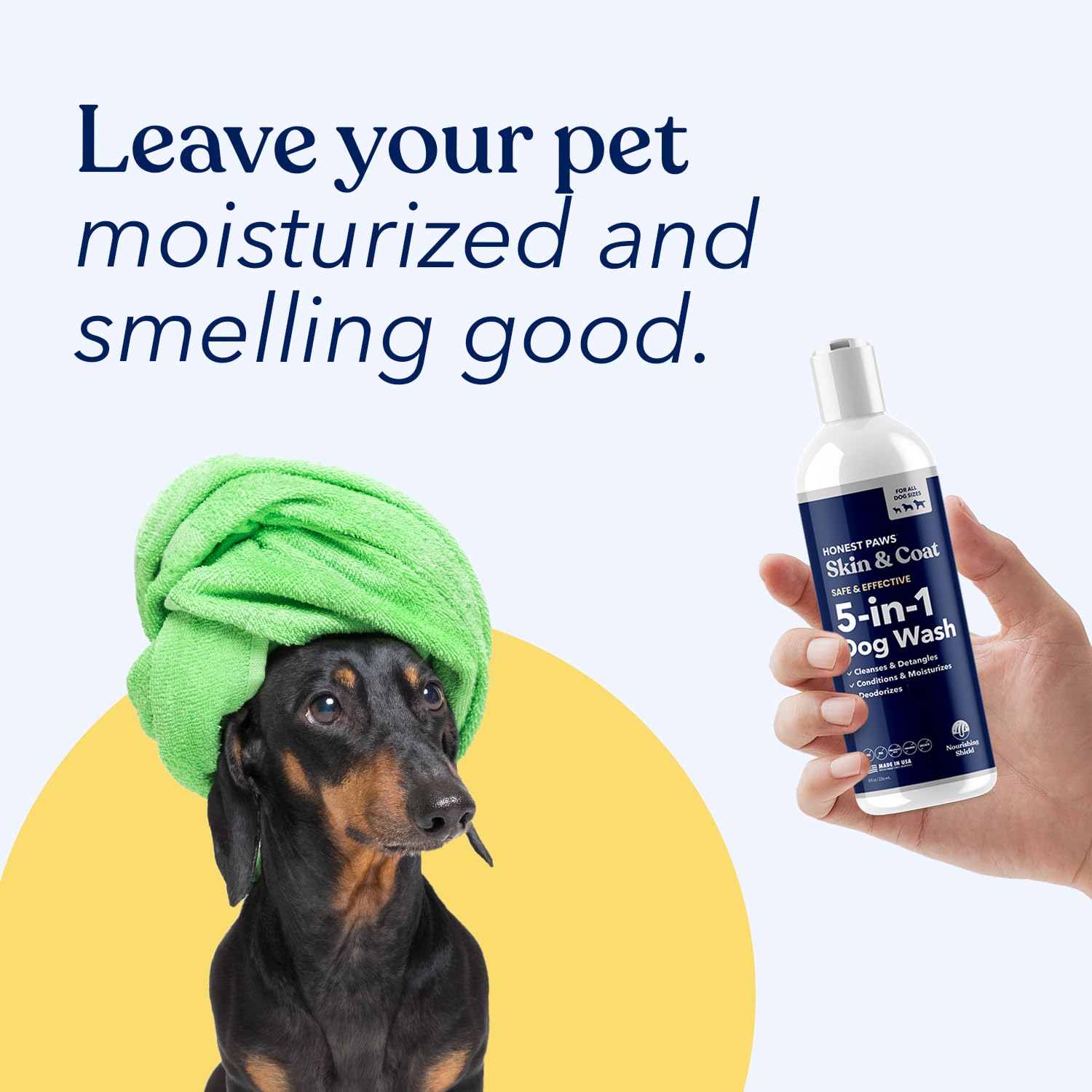 Honest Paws Dog Shampoo And Conditioner - Premium Dog Wash For Allergies And Dry, Itchy, Moisturizing For Sensitive Skin - Sulfate Free, Plant Based, All Natural - 8 Fl Oz