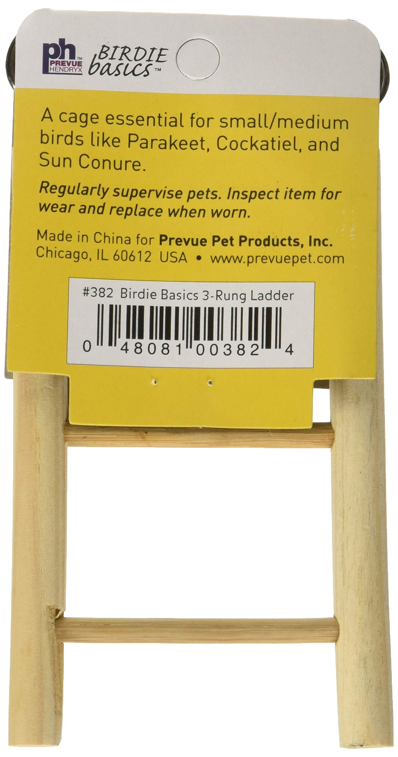 Prevue Pet Products Bpv382 Birdie Basics 3-Step Wood Ladder For Bird, 6-Inch