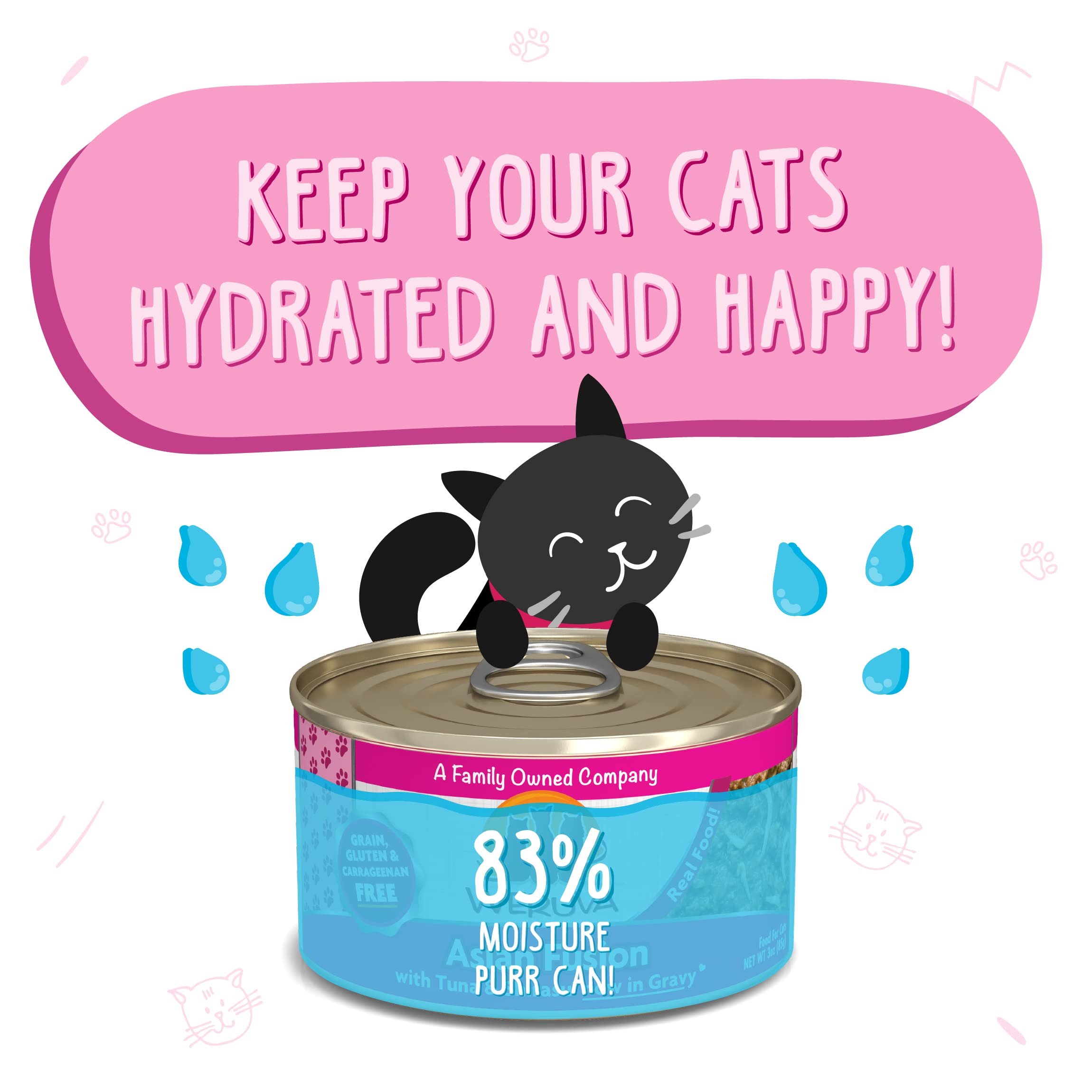 Weruva Classic Cat Food, Asian Fusion with Tuna & Shirasu in Gravy, 3oz Can (Pack of 24)