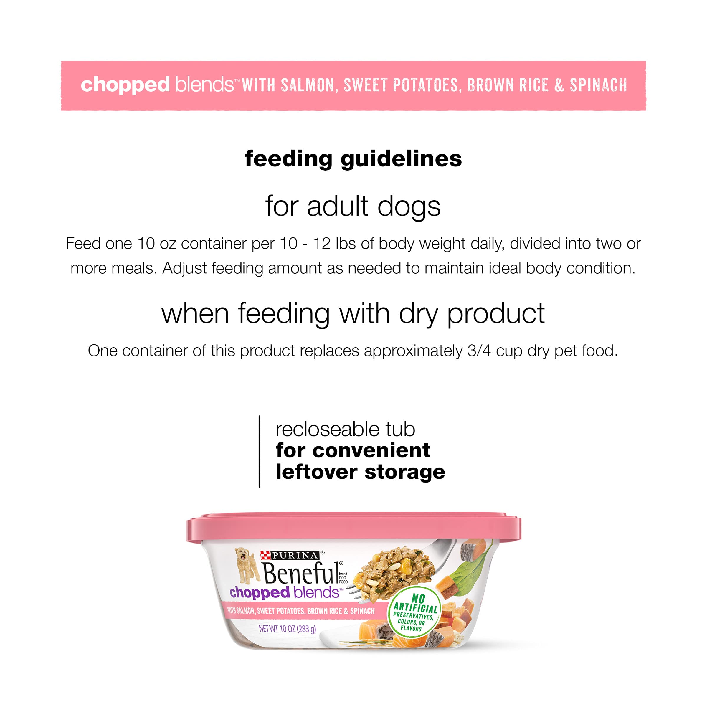 Purina Beneful Wet Dog Food, Chopped Blends With Salmon - (8) 10 oz. Tubs