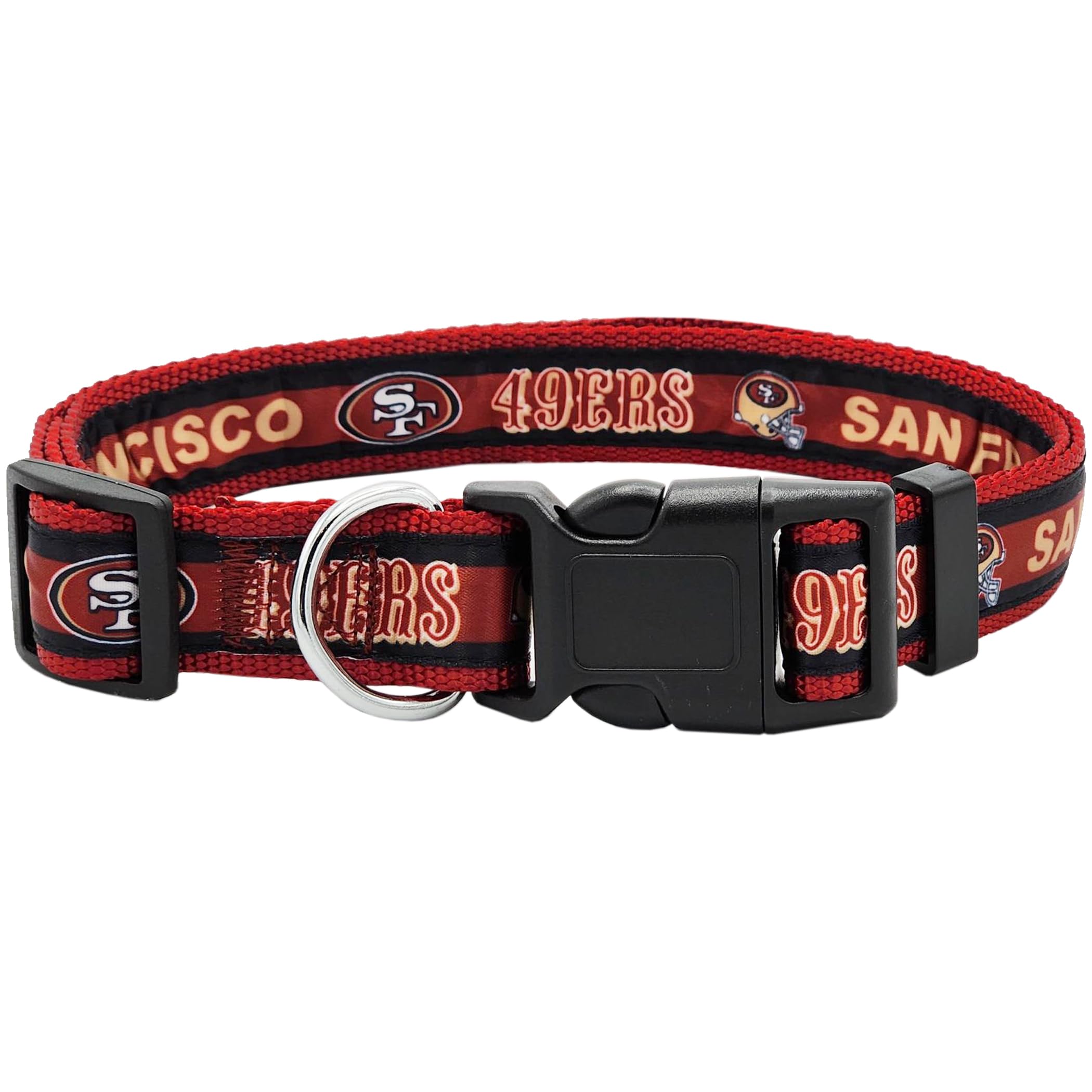 Pets First NFL San Francisco 49ers Licensed PET COLLAR, Small - Heavy-Duty, Strong, and Durable Dog Collar. Available in 31 Foot