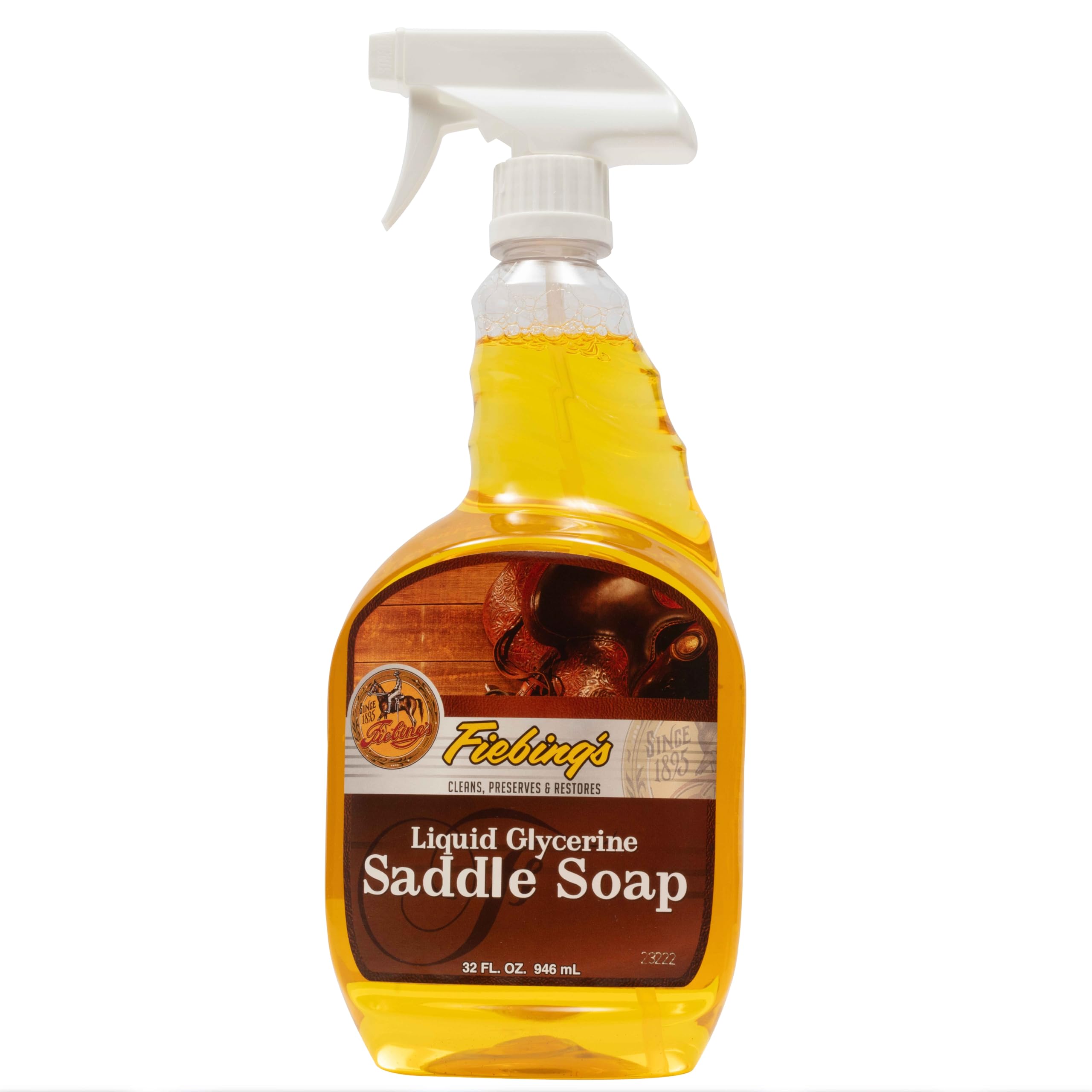 Fiebing's Liquid Glycerine Saddle Soap for Leather (32 oz) - Smooth Leather Cleaner & Conditioner to Soften, Protect & Restore L