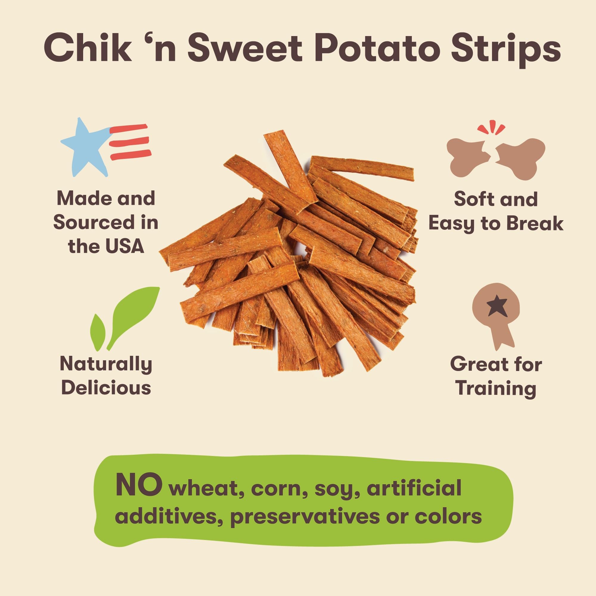 Pet 'n Shape Chik 'n Sweet Potato Dog Treats, 14 Ounce, Made in USA, Model 15029, Healthy Chew for Dogs