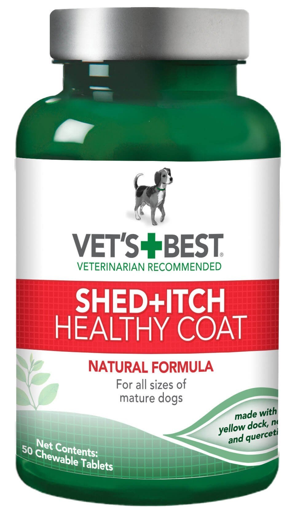 Vet'S Best Healthy Coat Shed & Itch Relief Dog Supplements | Relieve Dogs Skin Irritation And Shedding Due To Seasonal Allergies Or Dermatitis | 50 Chewable Tablets