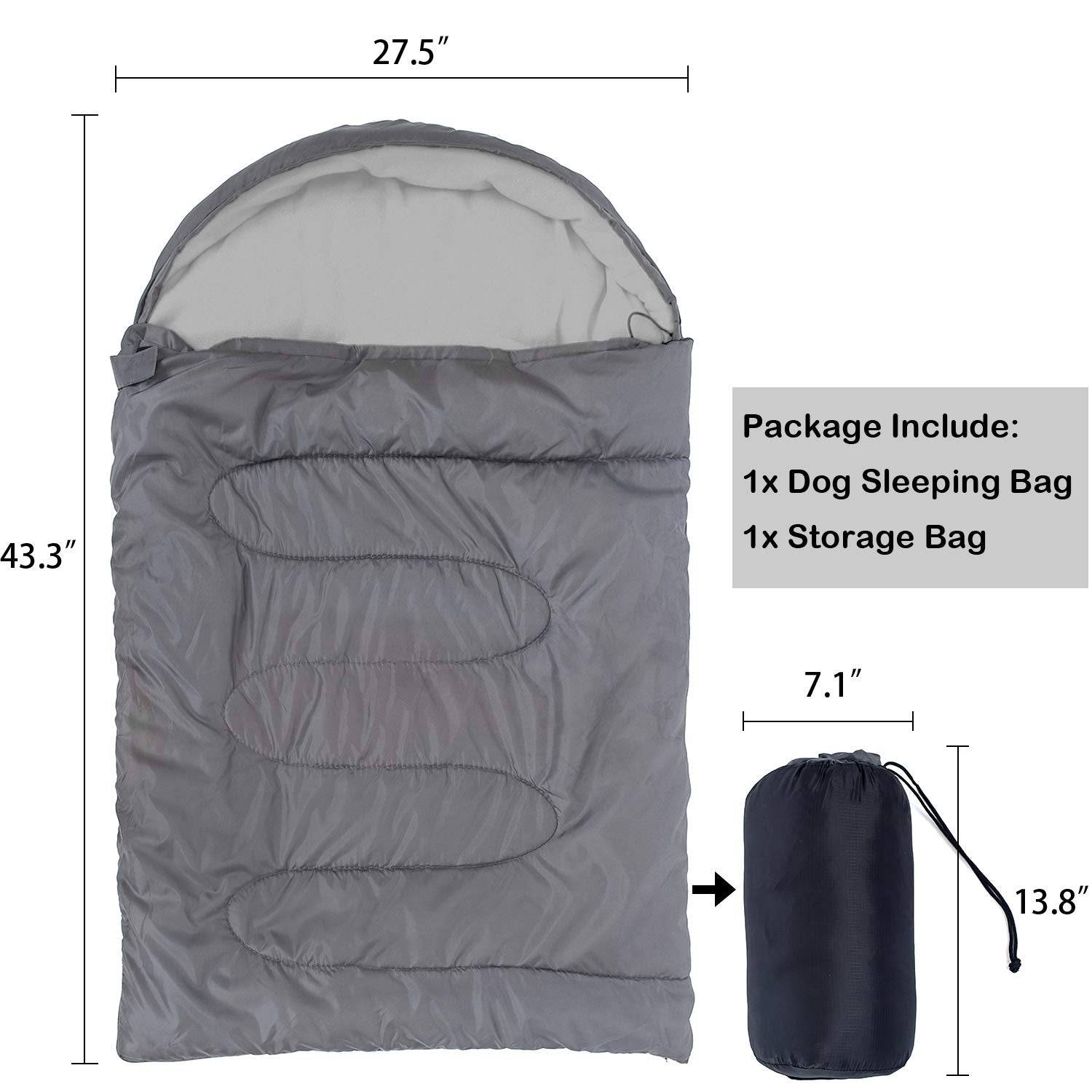 Kudes Dog Sleeping Bag Waterproof Warm Packable Dog Bed With Storage Bag For Indoor Outdoor Travel Camping Hiking Backpacking (4