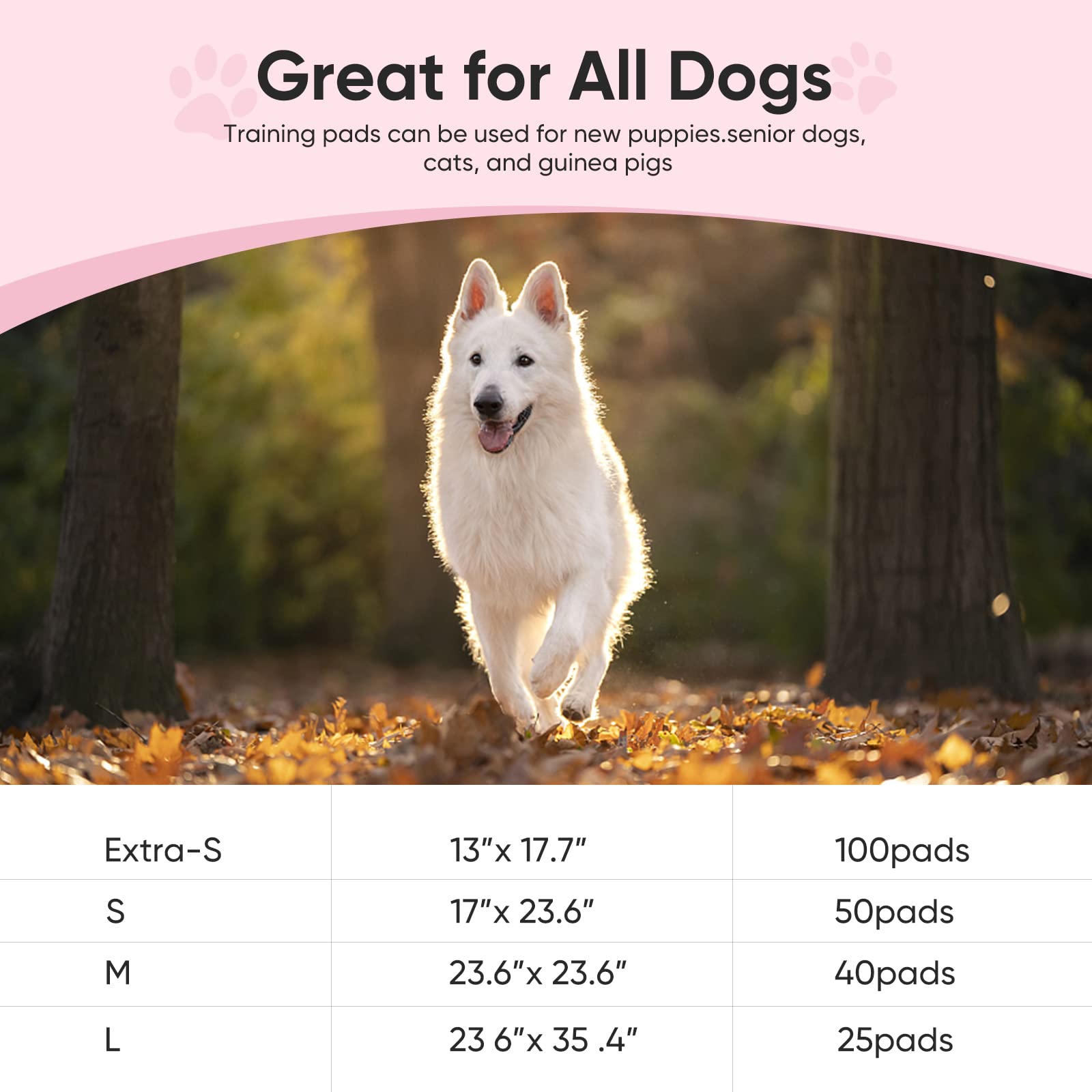 Super-Absorbent Leak-Proof Dog and Puppy Pet Training Pad, Housebreaking Puppy Pads Disposable (18  X 24  - Small 50PCS)