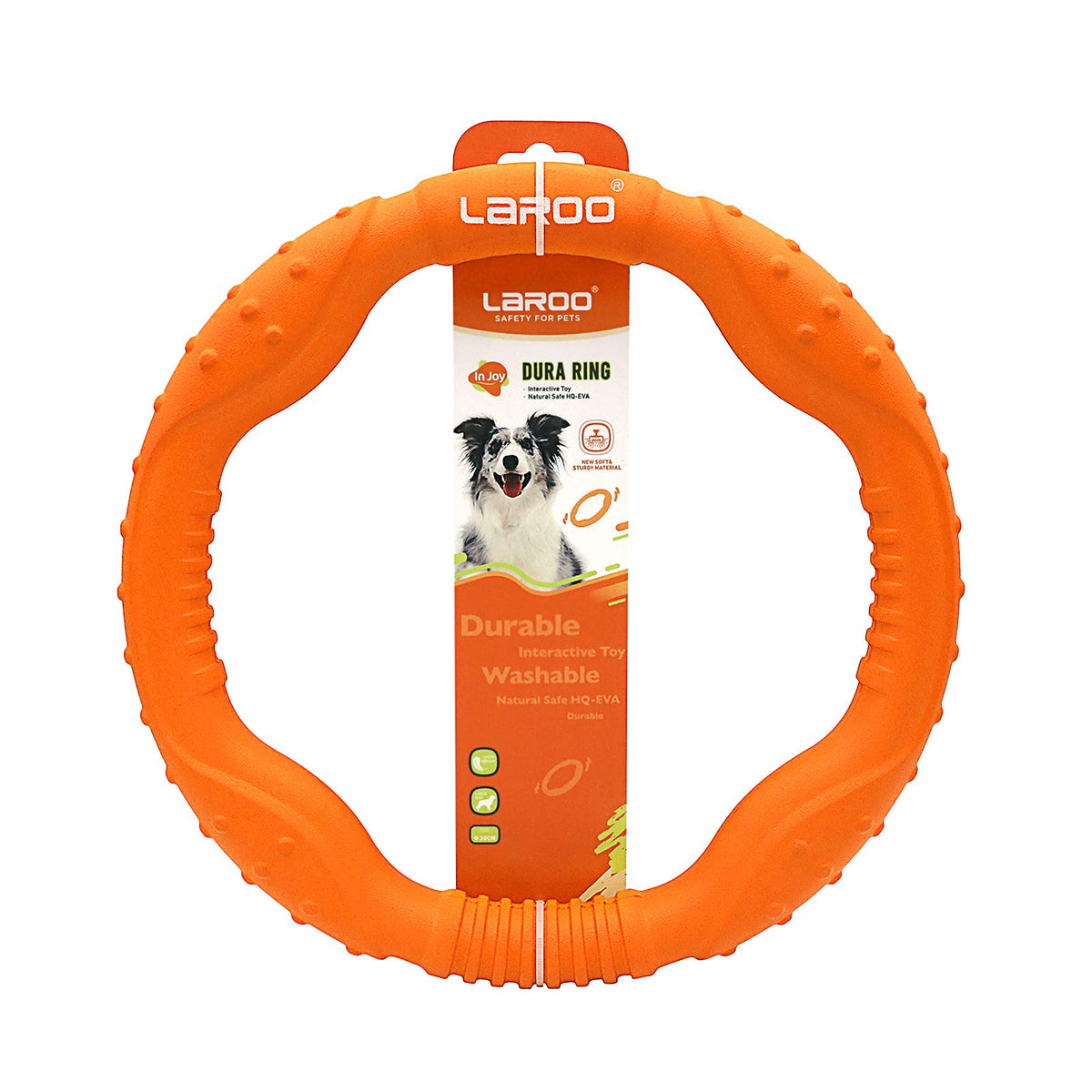 Laroo Dog Flying Ring Toys, Floating Flying Dog Disc Toys, Summer Pet Training Outdoor Durable Chew Toys For Medium And Large Dogs (Large Orange/30Cm)