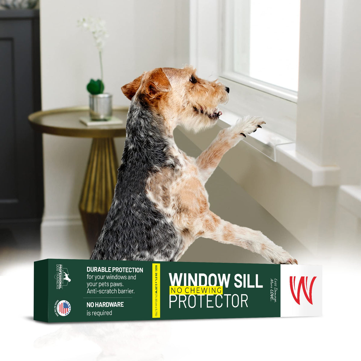 Clawguard Window Sill Protector - Strong Transparent Protection From Dog And Cat Scratching, Chewing, Slobbering And Clawing On Window Sills. Keep Paws Safe And Home Clean. (Clear 35.5 In. X 3.25 In.)