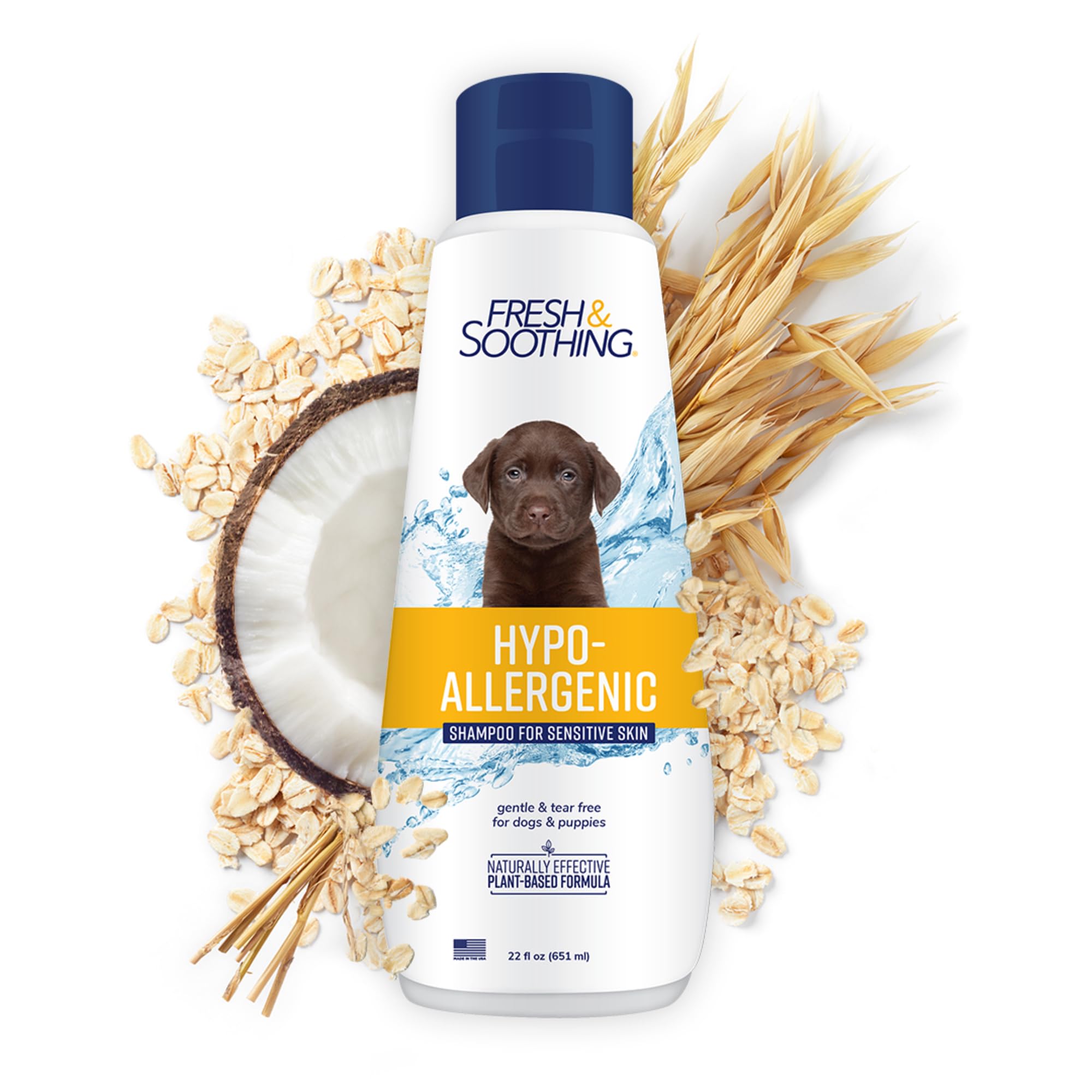 Naturel Promise Fresh & Soothing Sensitive Skin Shampoo, 22Oz - Tearless Hypoallergenic Dog Shampoo With Coconut, Oatmeal, Aloe For Gentle Soothing Clean - Soap, Dye, & Paraben Free - Made In Usa