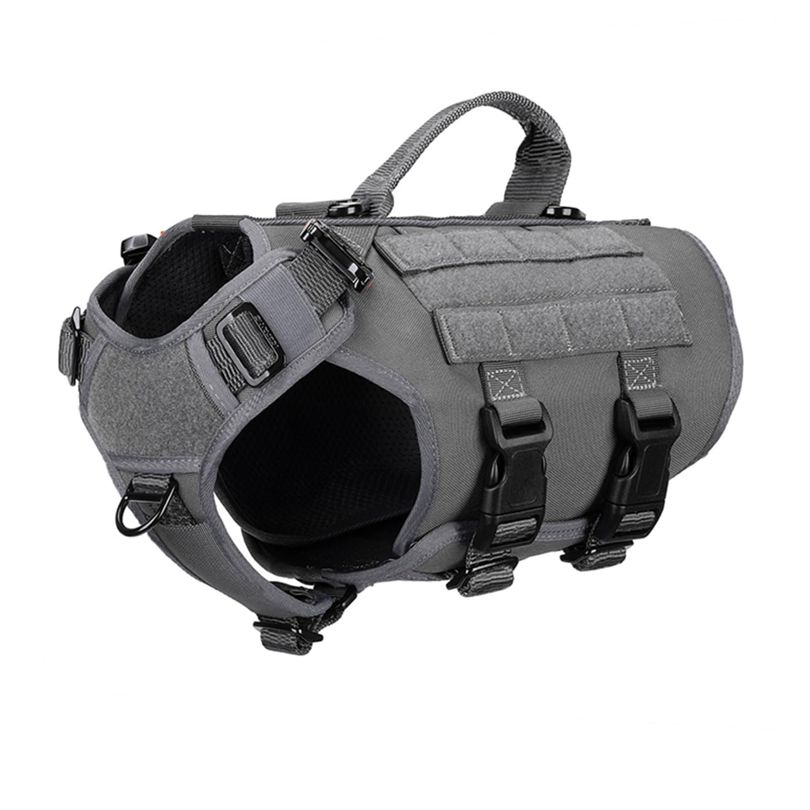 Icefang Tactical Dog Operation Harness With 6X Buckle,Dog Molle Vest With Handle,3/4 Body Coverage,Hook And Loop Panel For Id Pa