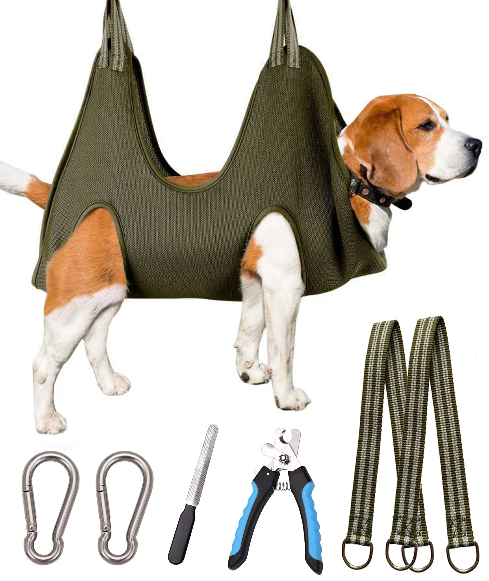 Kkiimatt Dog Grooming Hammock Harness For Medium-Large Size Dogs, Pet Grooming Hammock Dog Nail Hammock With Nail Clippers/Trimm