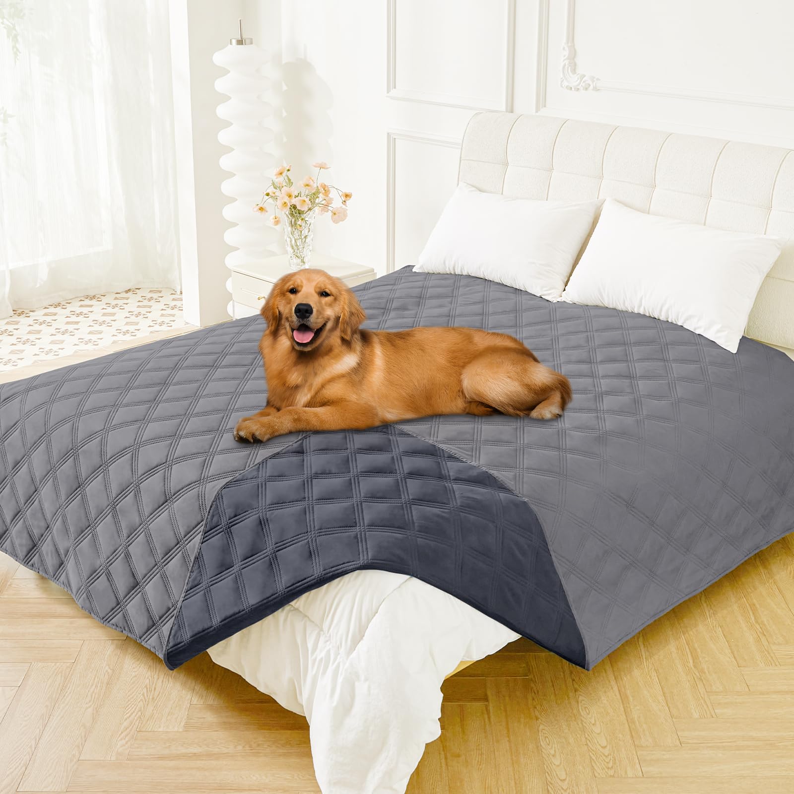 Smiry Waterproof Dog Bed Cover Blanket 82X102, Soft Reversible Pet Blanket, Washable Leakproof Cats Dogs Couch Cover For Sofa, C