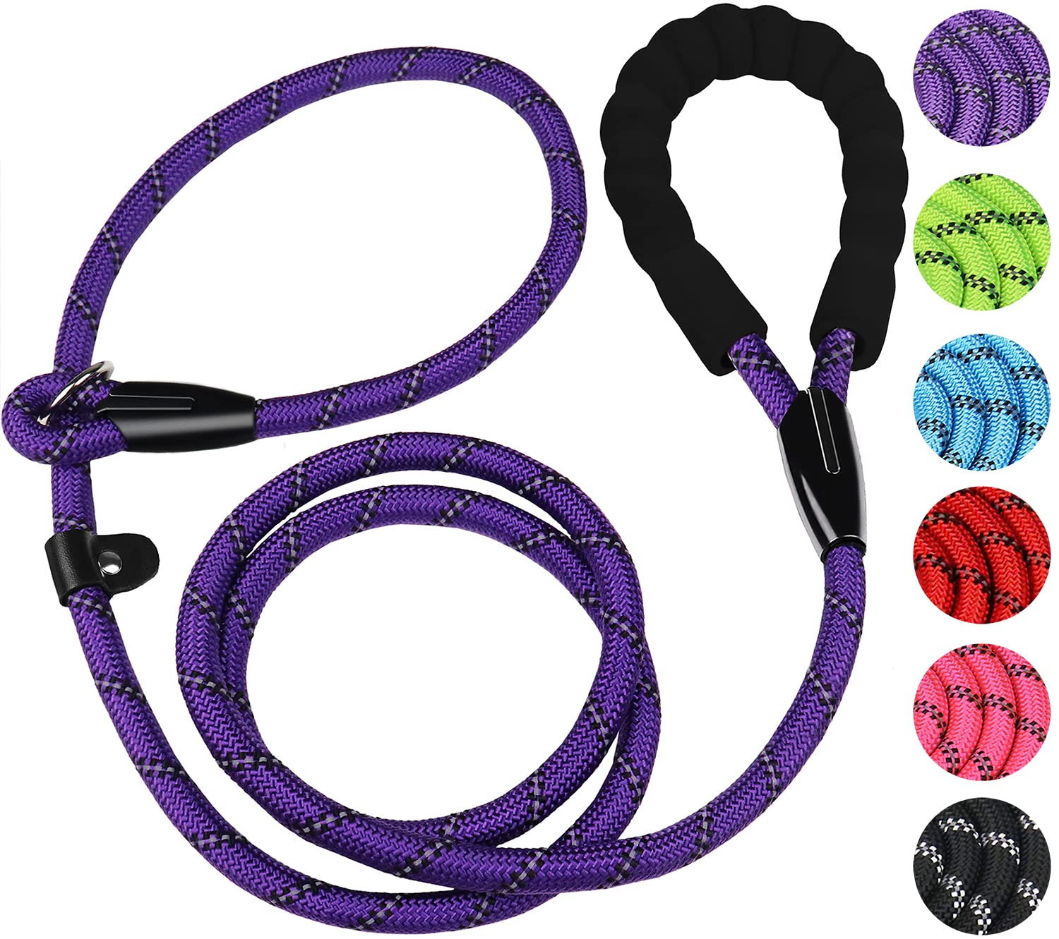 Dog Rope Leash, Strong Dog Leash, Premium Quality Training Dogs Leashes With Comfortable Padded Handle And Highly Reflective Thr