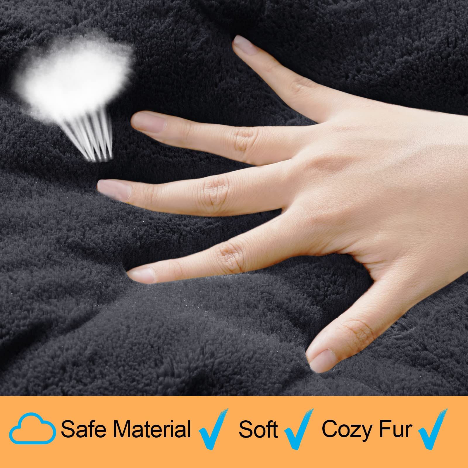 Dog Beds Crate Pad For Extra Large Dogs Fit Metal Dog Crates,Ultra Soft Dog Crate Bed Washable & Anti-Slip Kennel Pad For Dogs Cozy Sleeping Mat,Dark Gray 48Inch