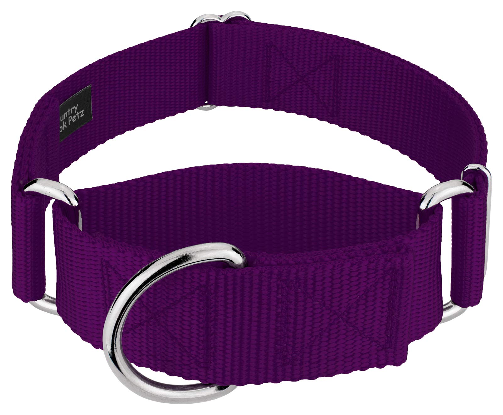 Country Brook Petz - Wide Dog Collar, Adjustable For Large Breed - Martingale Solid Nylon Dog Collar (Extra Large, 1 1/2 Inch Wi