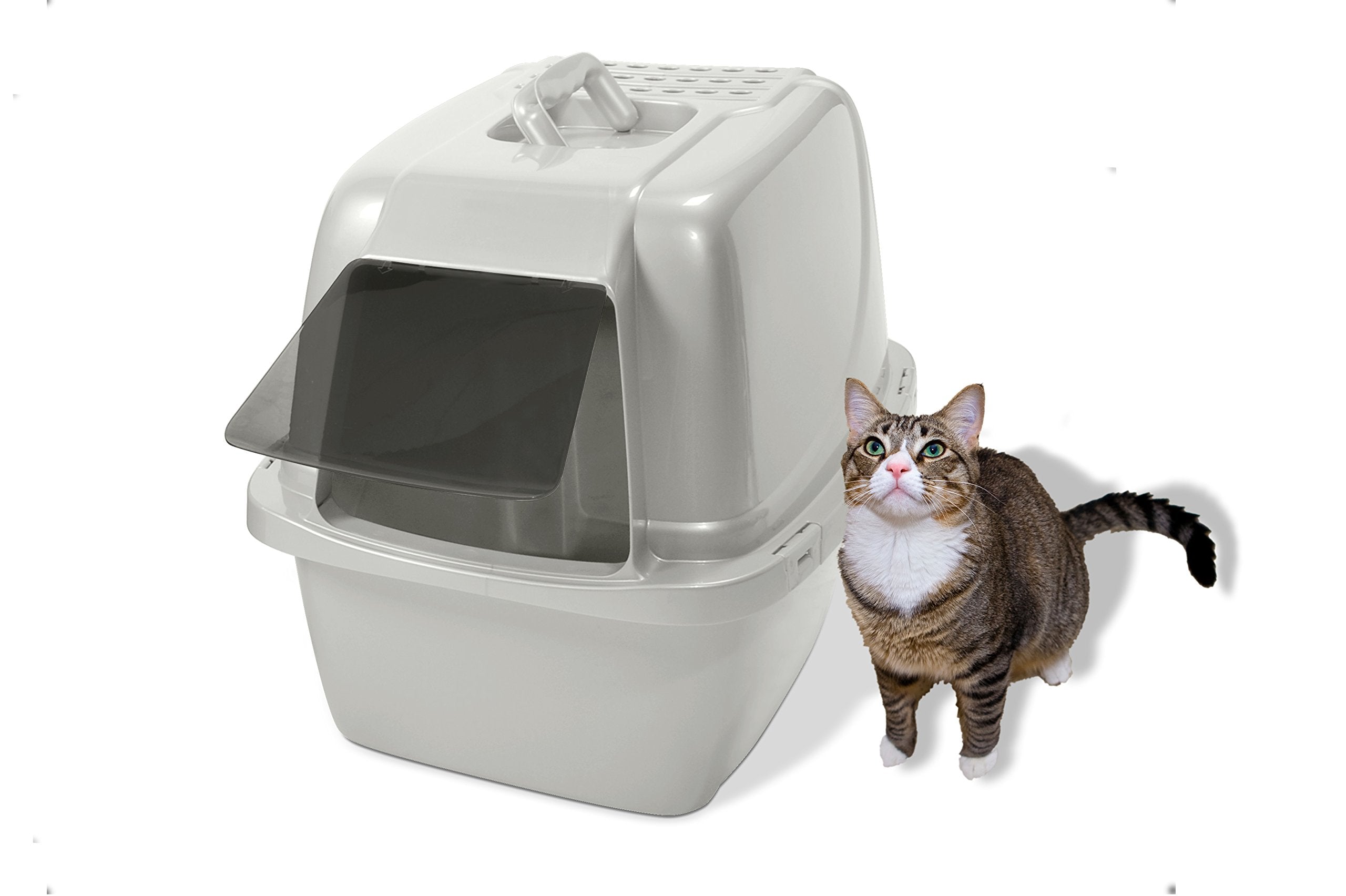 Van Ness Pets Odor Control Large Enclosed Cat Litter Box, Hooded, Pearl, Cp6