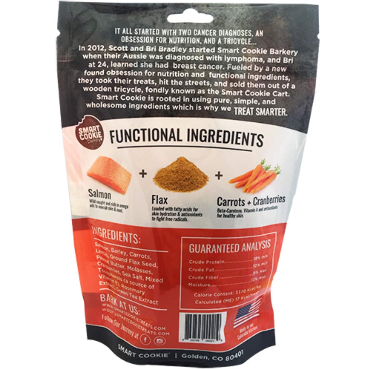 Smart Cookie All Natural Dog Treats - Healthy Skin & Coat Salmon Dog Treats - Ideal for Sensitive Stomachs or Itchy, Allergic, D
