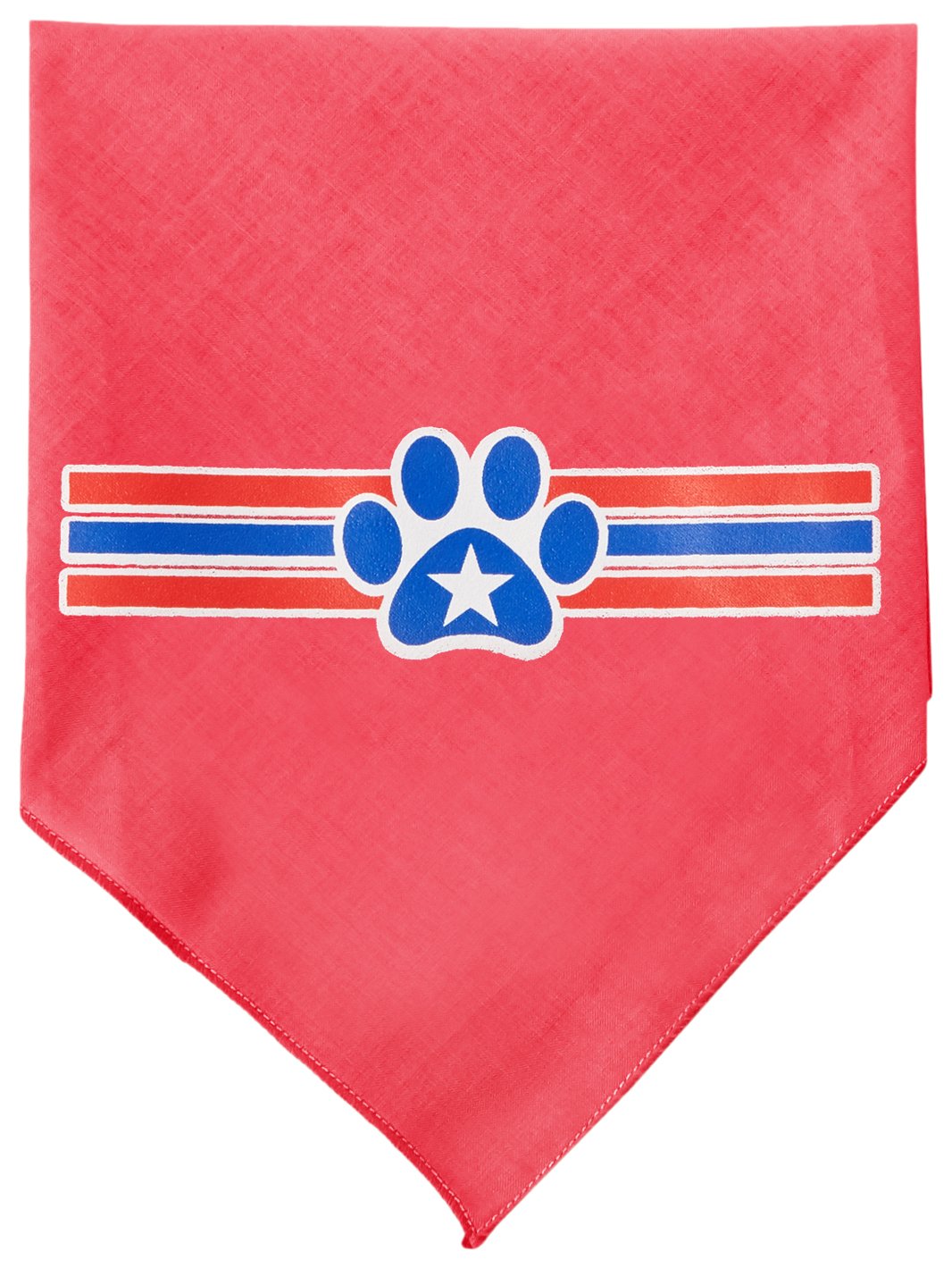 Pet and Dog Bandana Screen Printed, &quot;Patriotic Star Paw&quot; Bright Pink Small