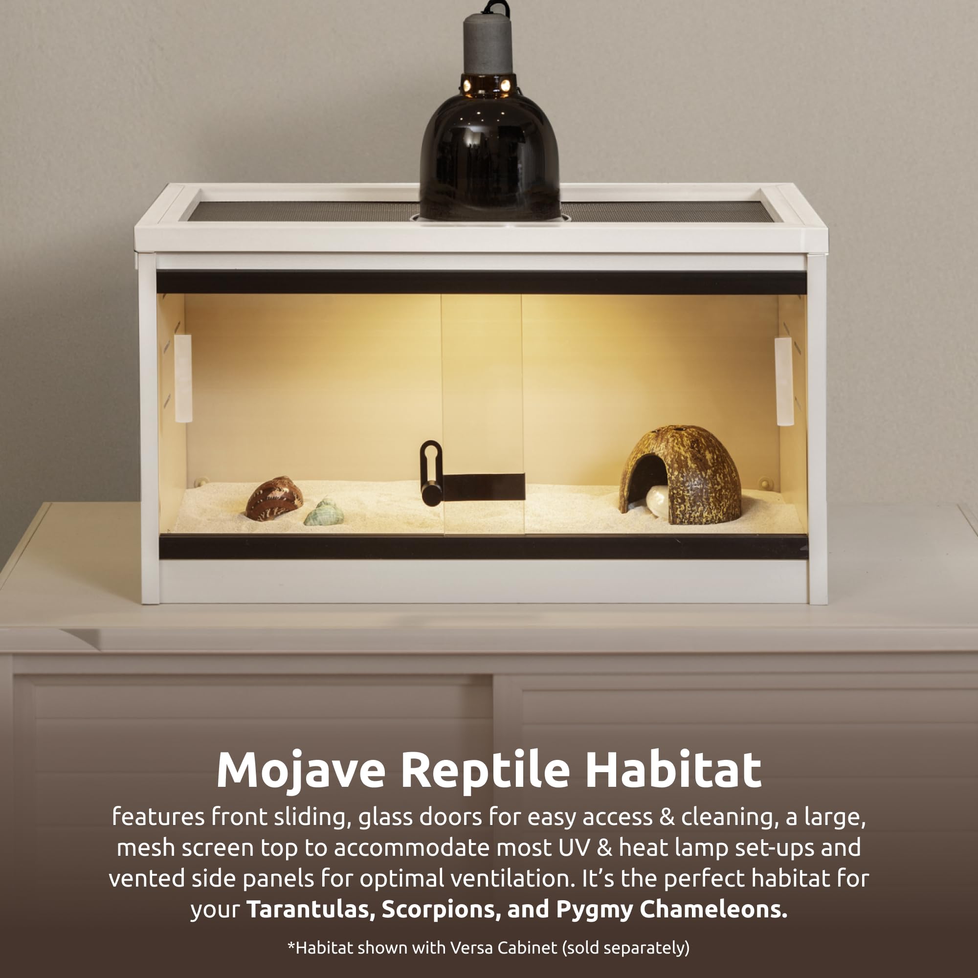 New Age Pet Ecoflex 24-Inch Mojave Reptile Lounge In Maple - Durable Wood Plastic Composite Habitat With Ventilated Side Panels,