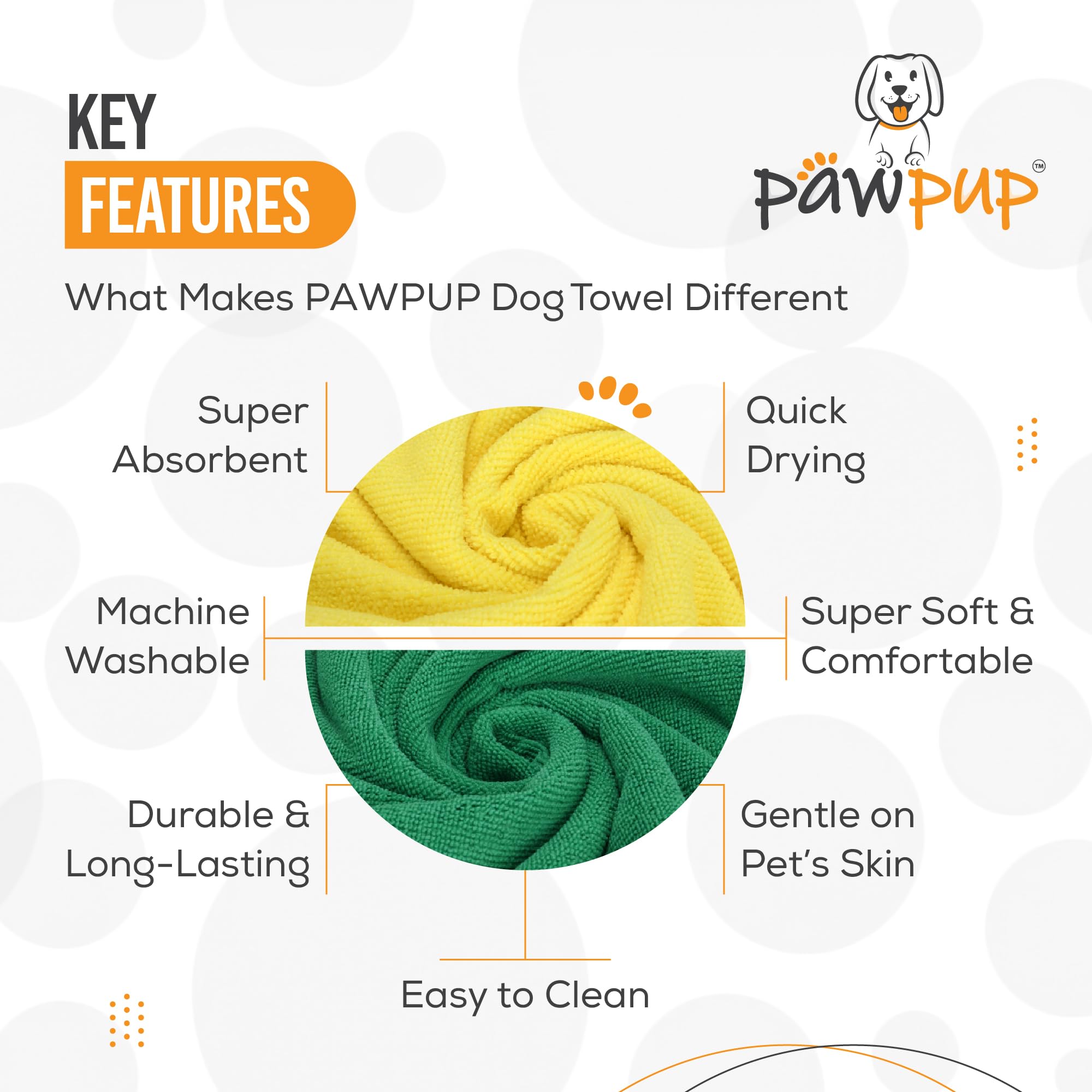PAWPUP Dog Towels for Drying Dogs Super Absorbent Microfiber Pet Grooming Towel for Dogs, Cats and Other Pets (40 x 24 Inches, Y