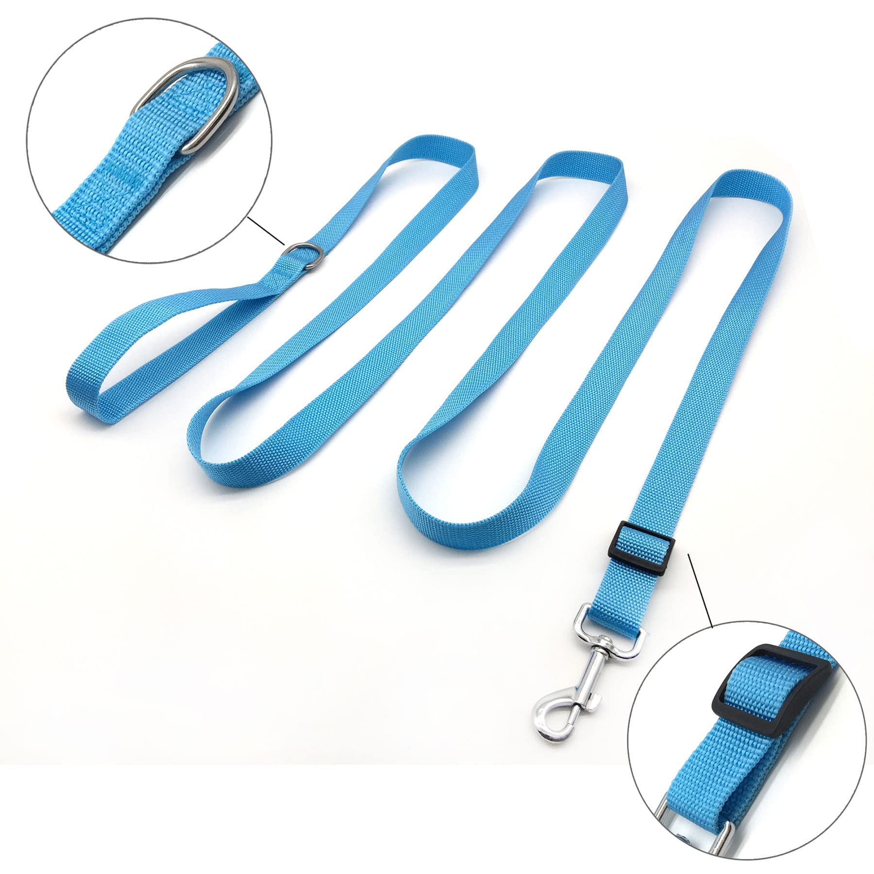 6Ft/ 10Ft Adjustable Dog Leash, Nylon Dog Leashes For Medium Large Dogs (10Ft, Sky Blue)