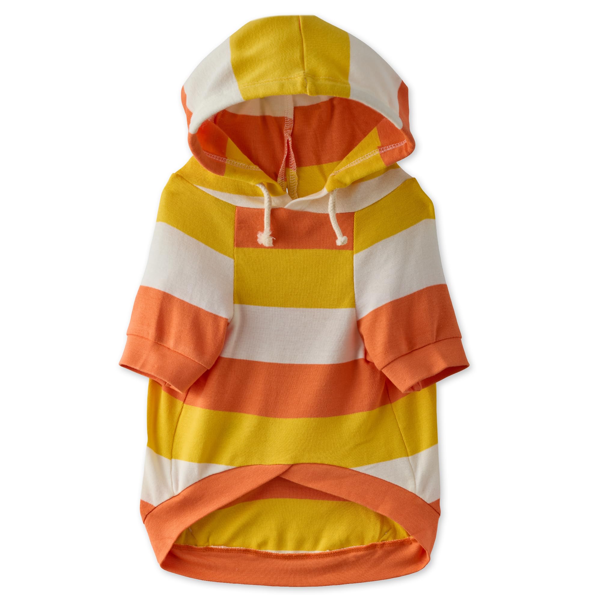 Pet Passion 100% Organic Cotton Dog Hoodie Pet Coat for Small, Medium and Large Dogs, Candy Corn, X-Small