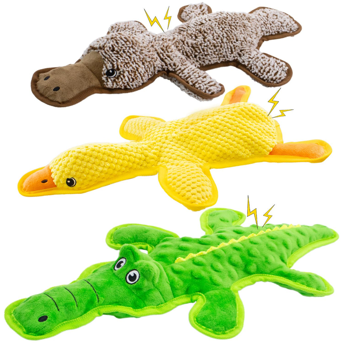 Maoooob No Stuffing Dog Squeak Toys-3 Pack Chew Toys For Small Medium Large Breed- Durable Puppy Teething Interactive To Keep Th