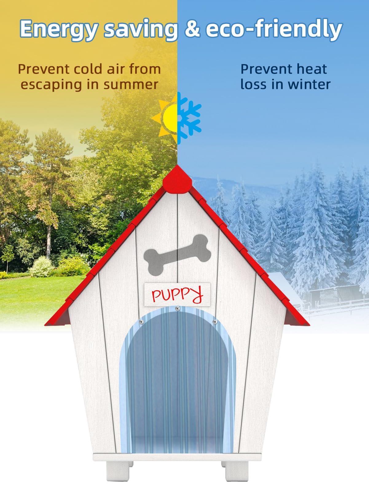 Mewtogo 15.7 In X 4.9 Ft Dog Door Replacement Flaps - Safe Plastic Vinyl Strip For Diy Doghouse Entry Door Or Cat Door, Transpar