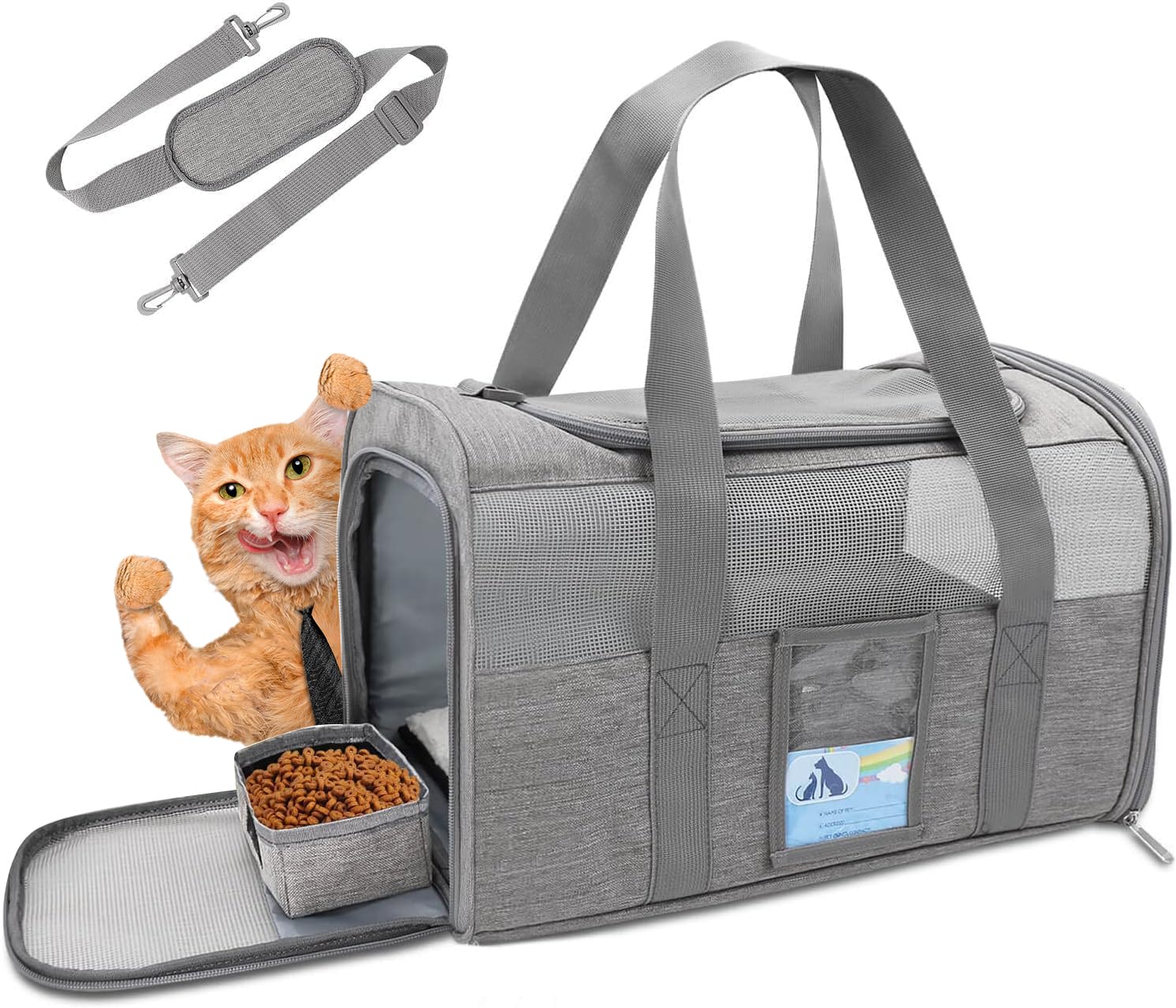 Refrze Cat Carrier For Large Cats 20 Lbs, Medium Cats Under 25 Lbs, Dog Carriers For Small Dogs, Soft Travel Pet Carrier For 2 C
