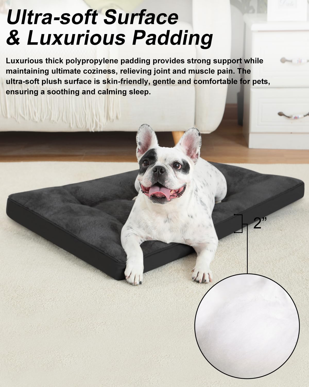 Emslx Dog Crate Bed For Medium Size Dogs,Washable Dog Kennel Pad Ultra Soft Pet Sleeping Mat For Cages,Anti-Slip Bottom,29X18 In