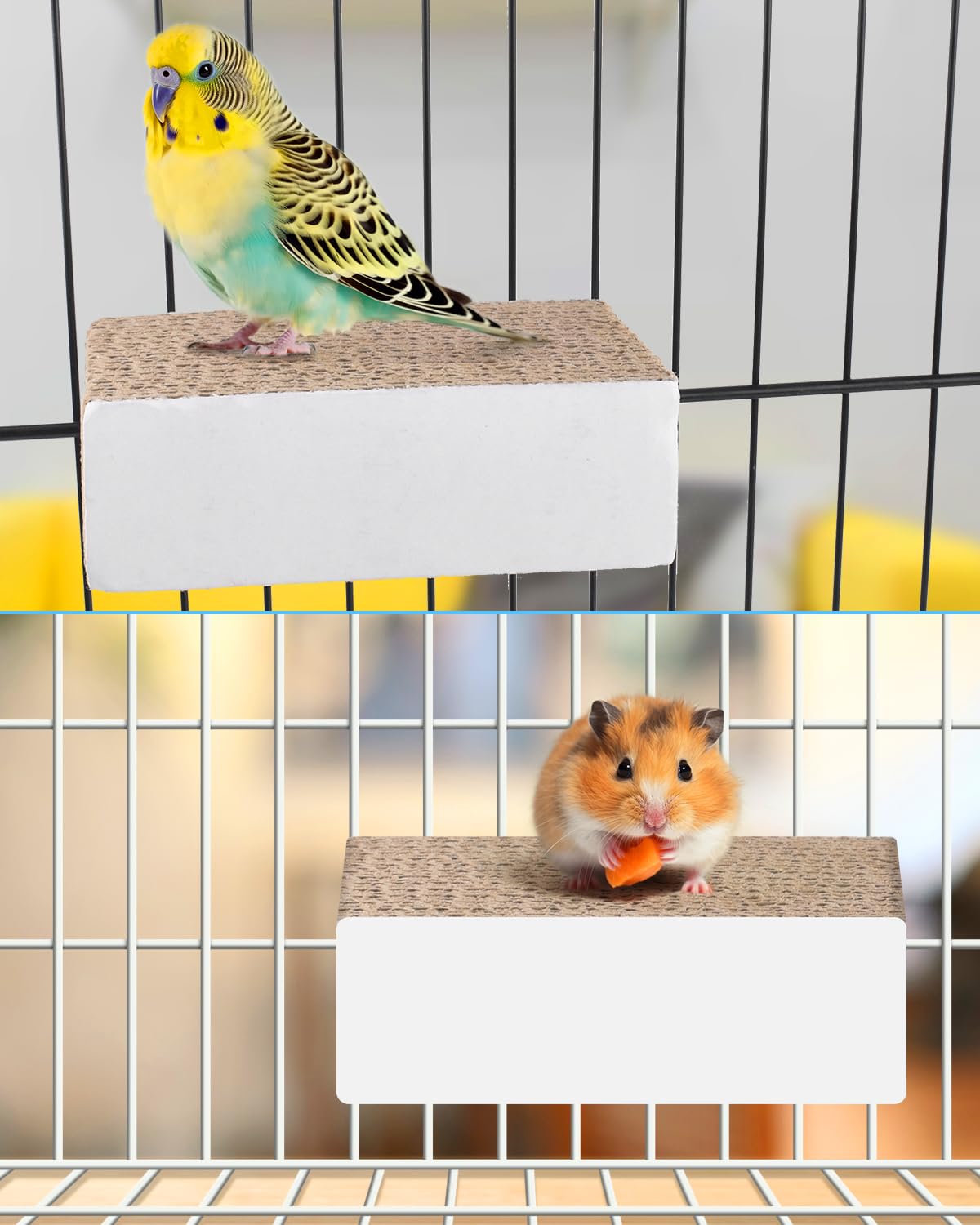 Katumo Conure Toys, 4.7 Inch Cockatiel Foraging Shredder Chewing Toys Parakeet Perch Stand Bird Cage Assessory For Lovebird Parr