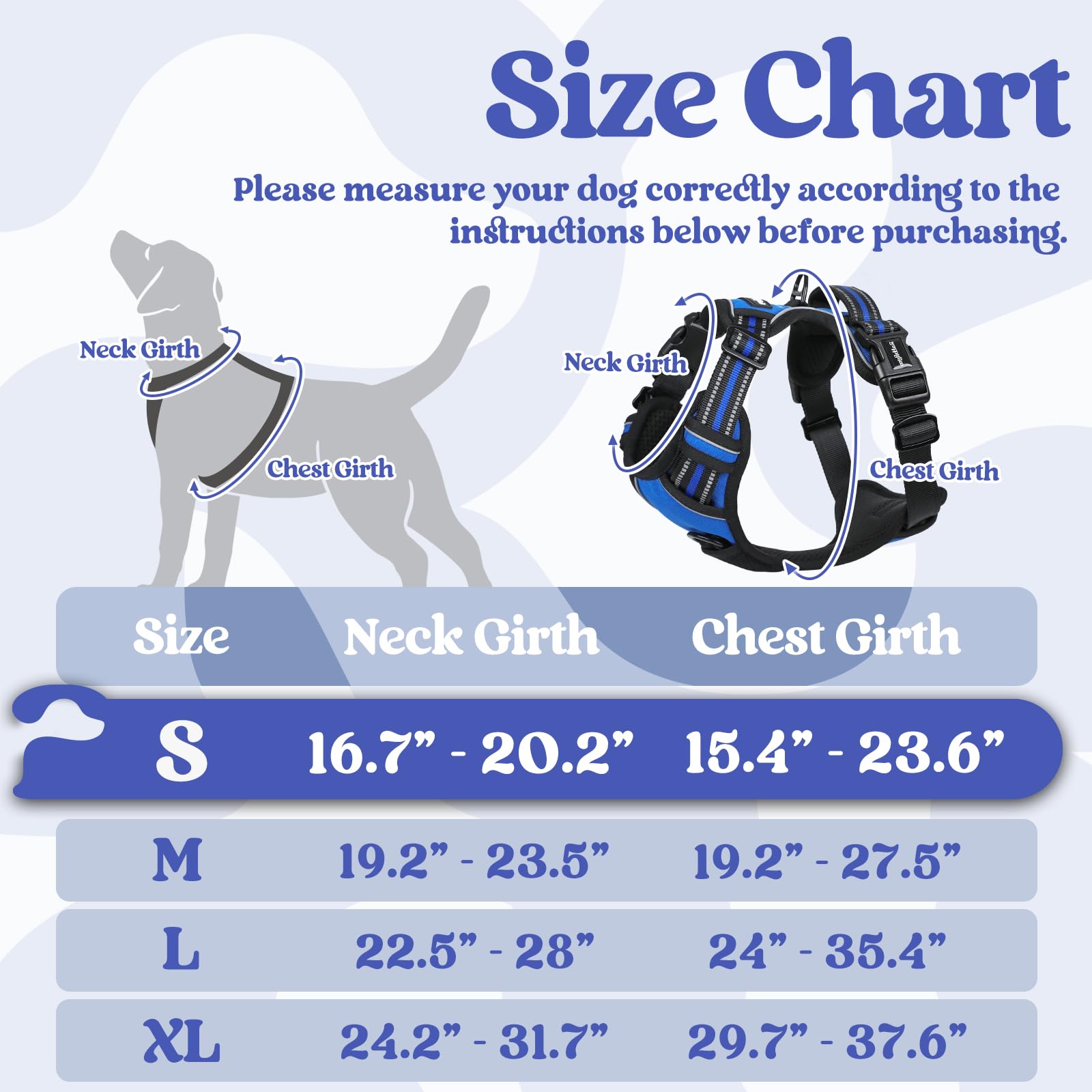 Rabbitgoo Dog Harness Small Sized, No Pull Pet Harness With 3 Buckles, Adjustable Soft Padded Pooch Vest With Instant Control Handle, Easy Walking Reflective Pet Vest For Small Dogs, Blue, S
