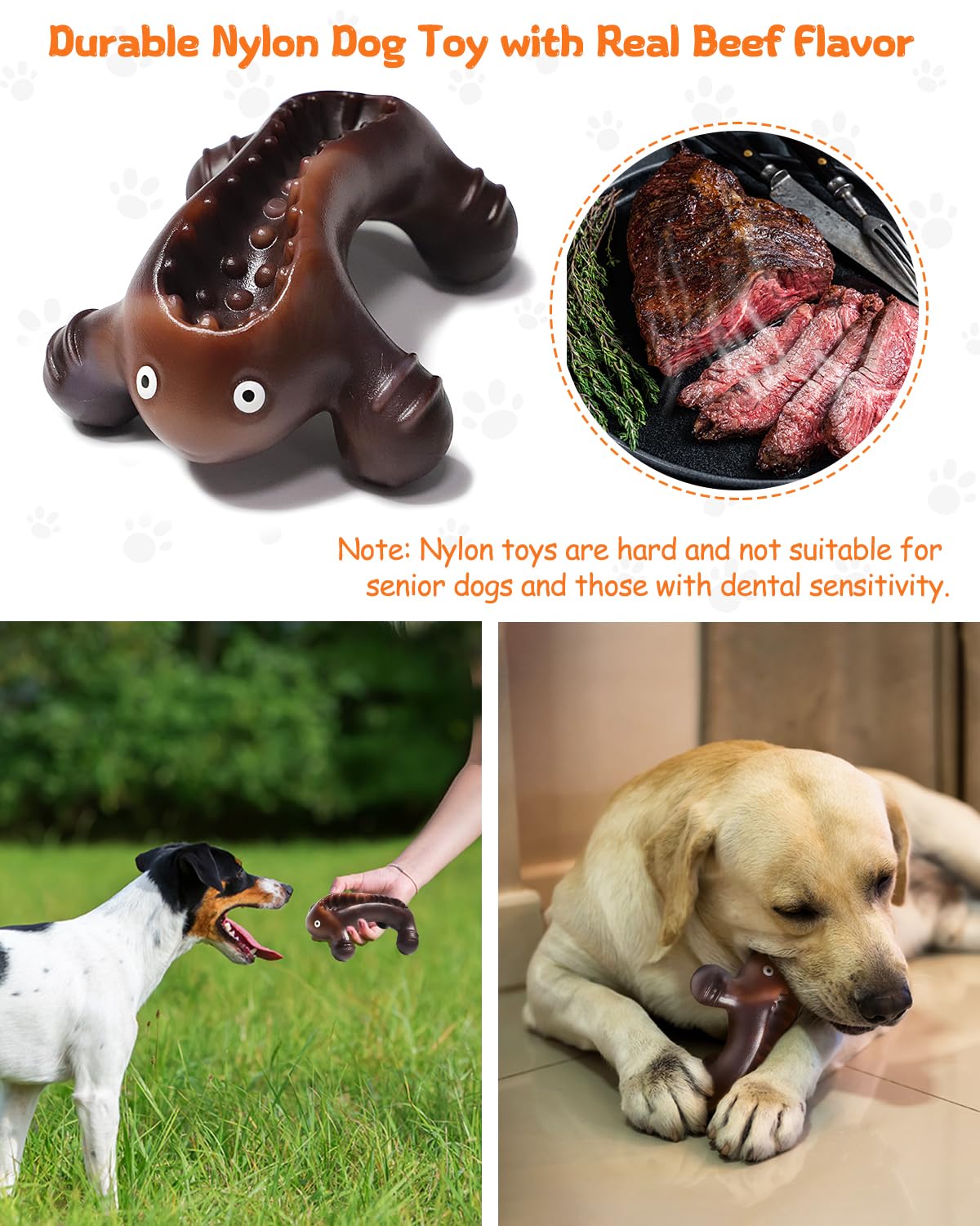 Krauzpet Dog Toys For Aggressive Chewers Large Medium Breed Dogs, Interactive Treat Fillable Enrichment Chew Toy, Indestructible