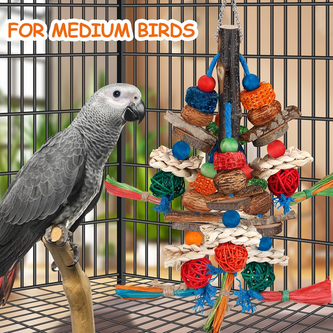 Bird Toys,Parrot Toys Exciting Chewing Fun for Parakeets,Cockatiels,Conures,Lovebirds,African Gray Cockatoos Amazon And Other Sm
