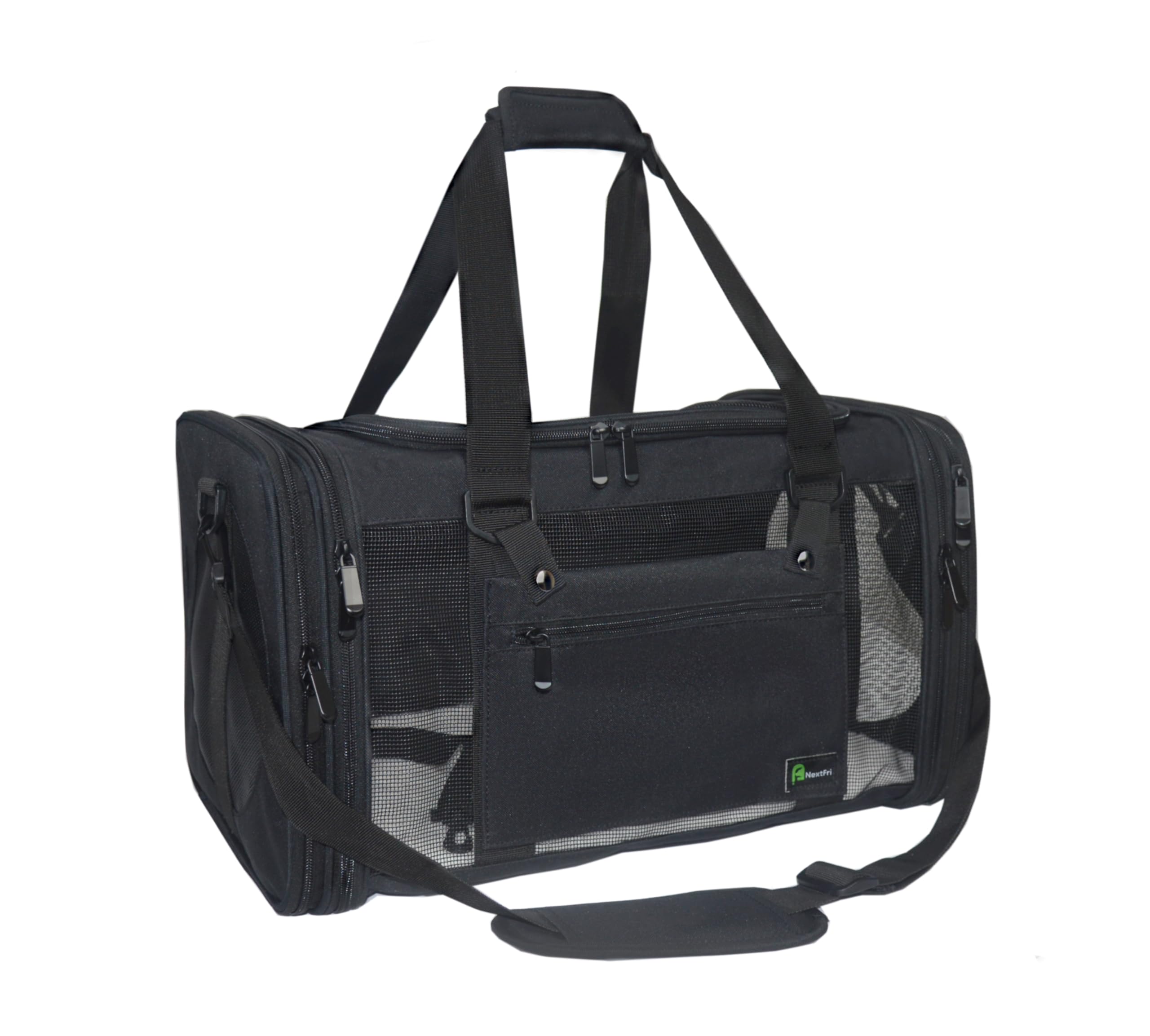 Nextfri Soft-Sided Pet Carrier For Cats Small Dogs Of 15 Lbs Medium Black