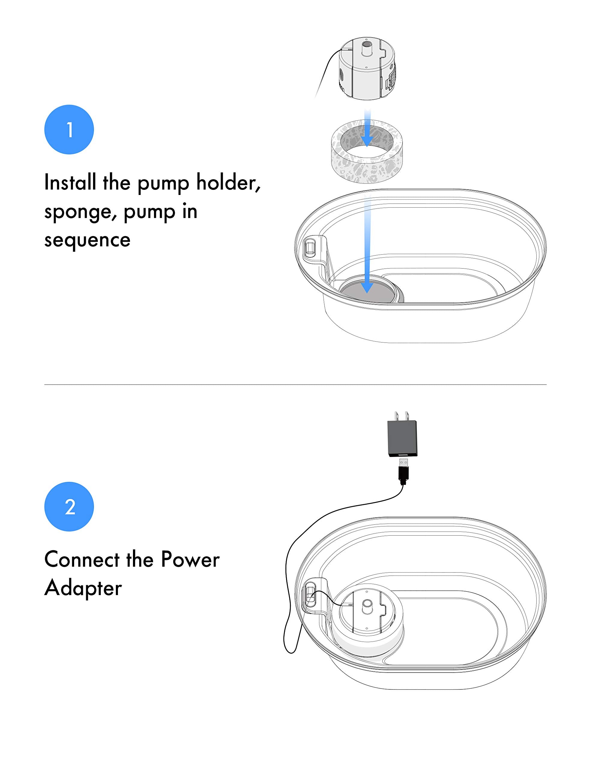 Petlibro Replacement Pump For Cat Water Fountain Stainless Steel, Compatible With 67Oz/2L And 101Oz/3L Pet Water Fountain, Super Quiet Dog Water Dispenser