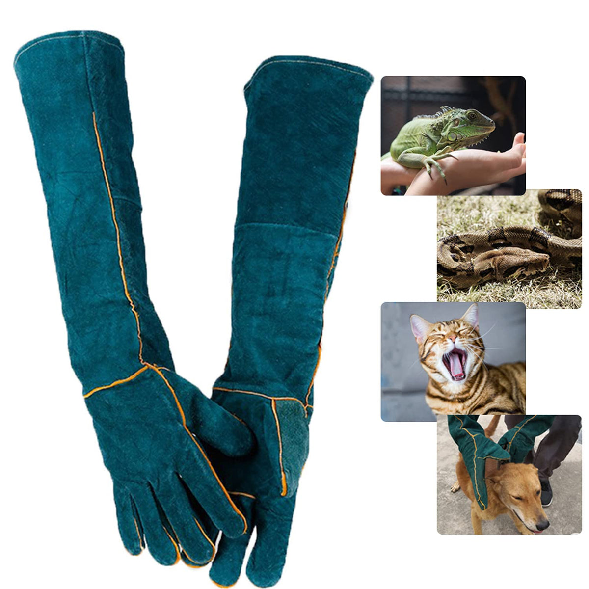 Pesandy Animal Handling Gloves Bite Proof, 60Cm Durable Bite Resistant Gloves For Bathing,Grooming,Welding, Handling Dog/Cat/Bird/Snake/Parrot/Lizard/Reptile- Scratch/Bite Resistant Protection Gloves