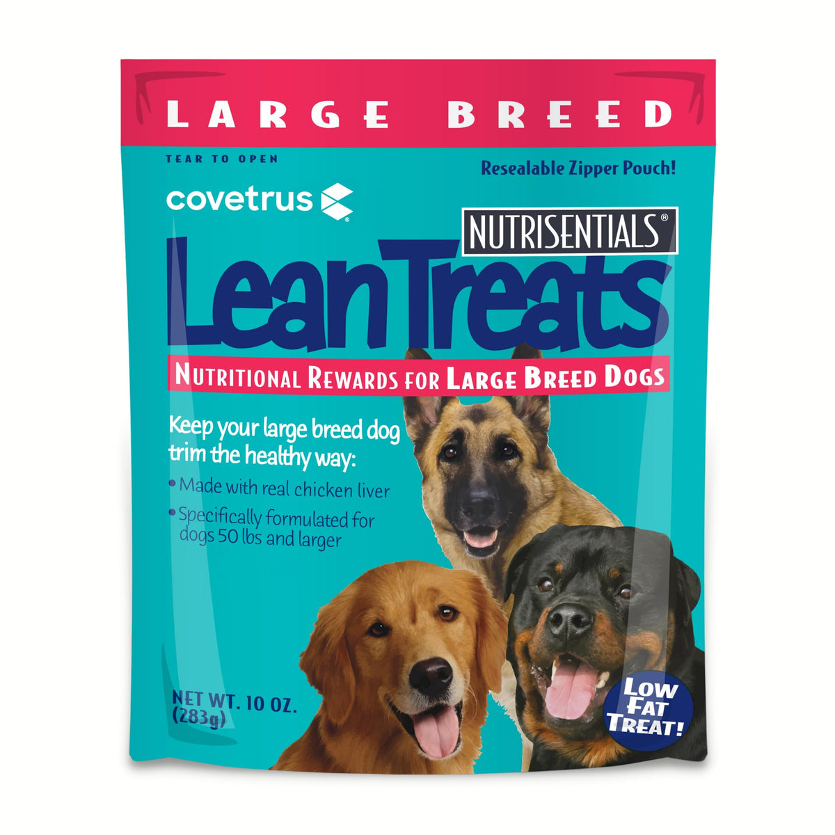 Covetrus Nutrisential Lean Treats For Large Dogs - Soft Dog Treats For Large Dogs - Nutritional Low Fat Bite Size K9 Treats - Chicken Flavor - 10Oz