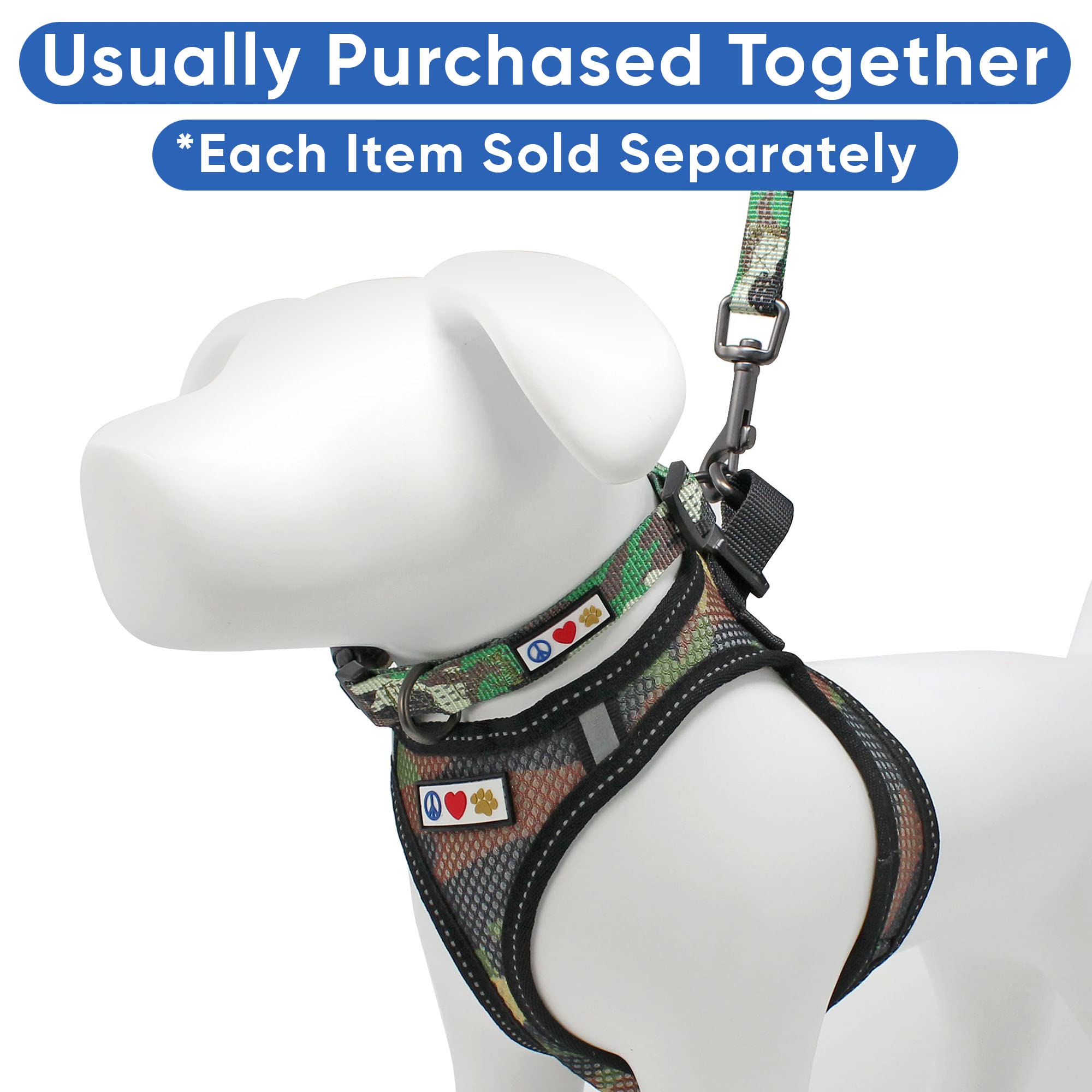 Pawtitas Dog Vest Harness Made With Breathable Air Mesh | All Weather Vest Harness For Large Dogs With Quick-Release Buckle - Green Camo Mesh Dog Harness For Training And Walking Your Pet.