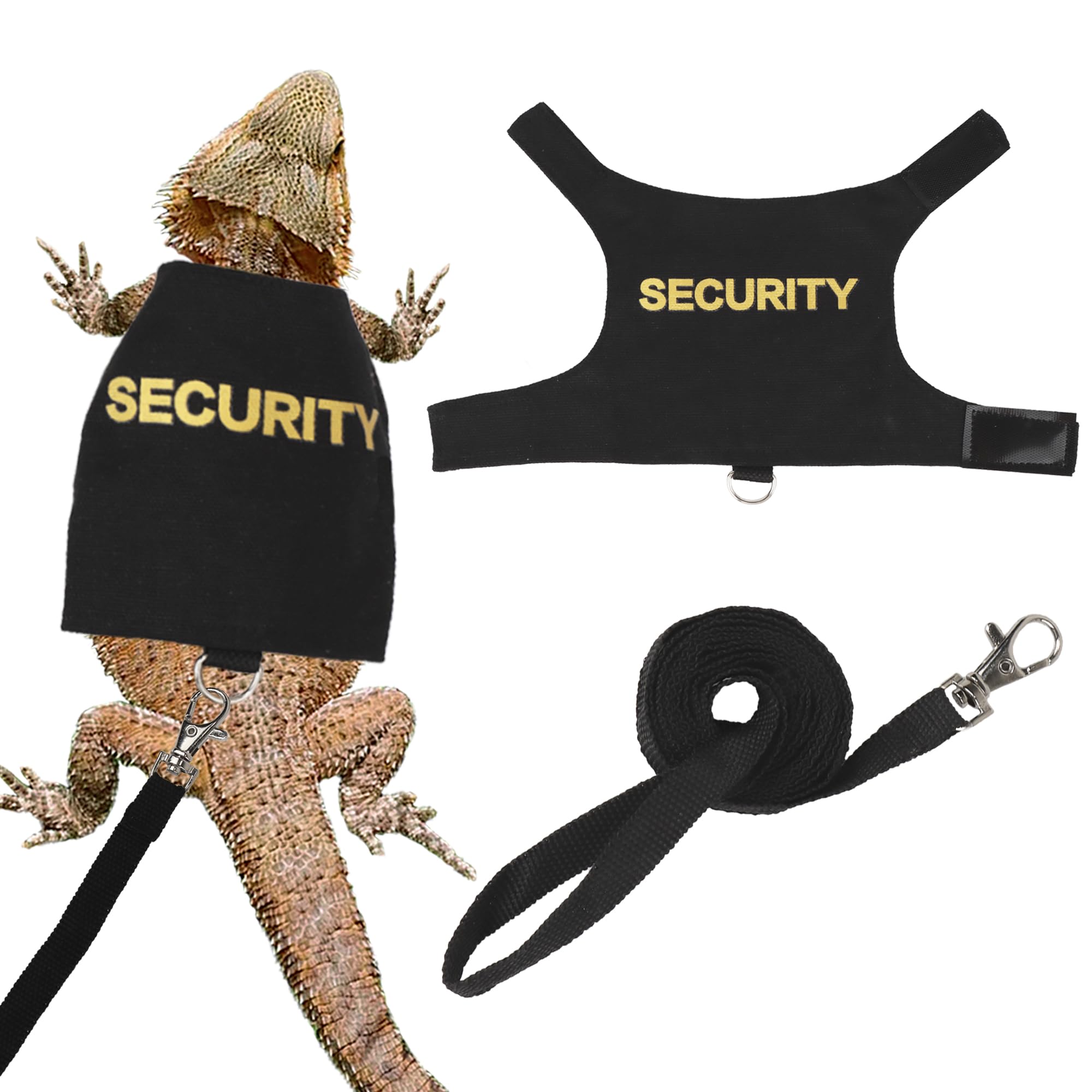 Adoggygo Bearded Dragon Harness Leash Set, Lizard Clothe Costume Adjustable Reptile Harness With 5Ft Leash For Bearded Dragon Li