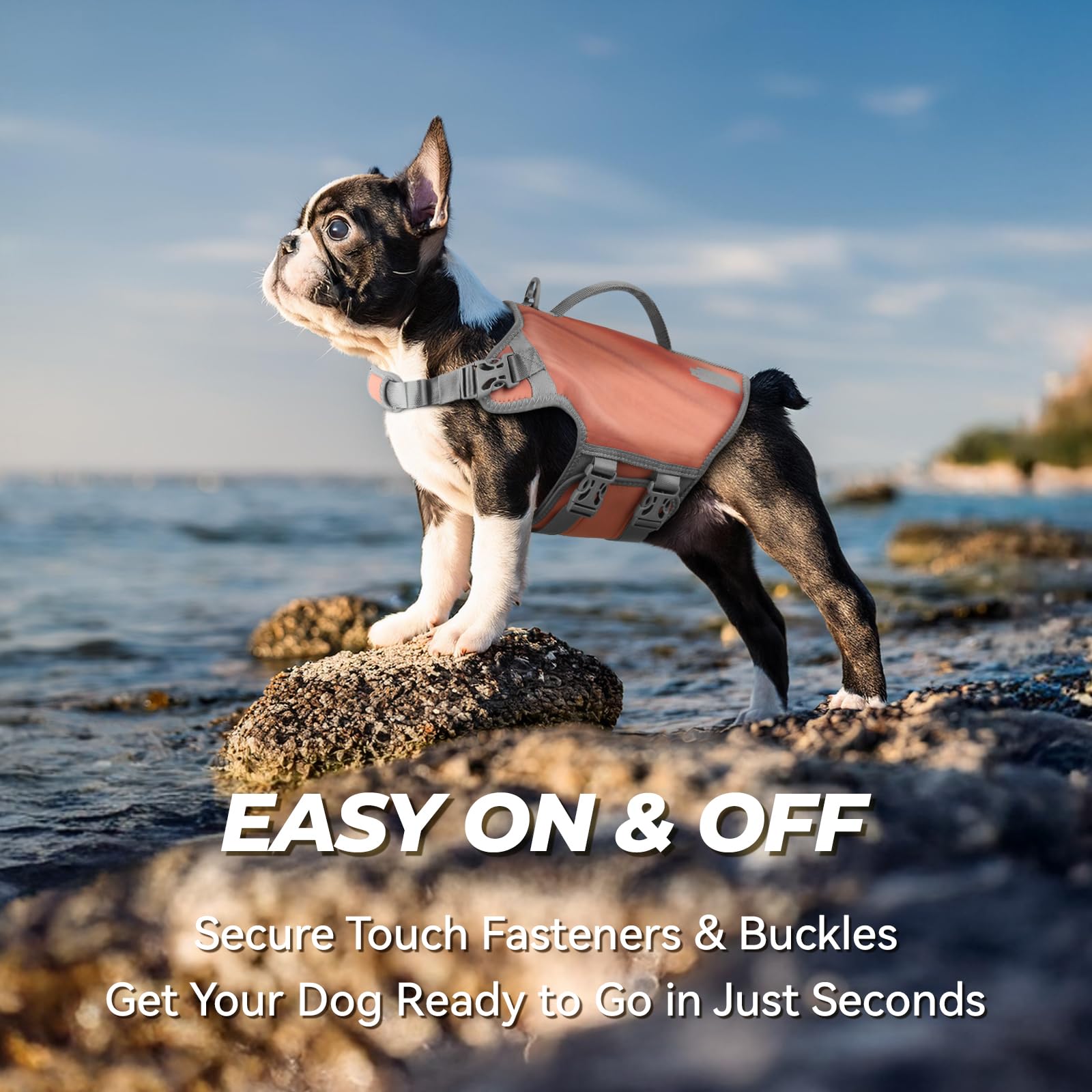 Vivaglory Neoprene Dog Life Jacket Doggy Life Jacket For Boating Hunting & Swimming, Lightweight With Leash Ring, S, Pink Desert