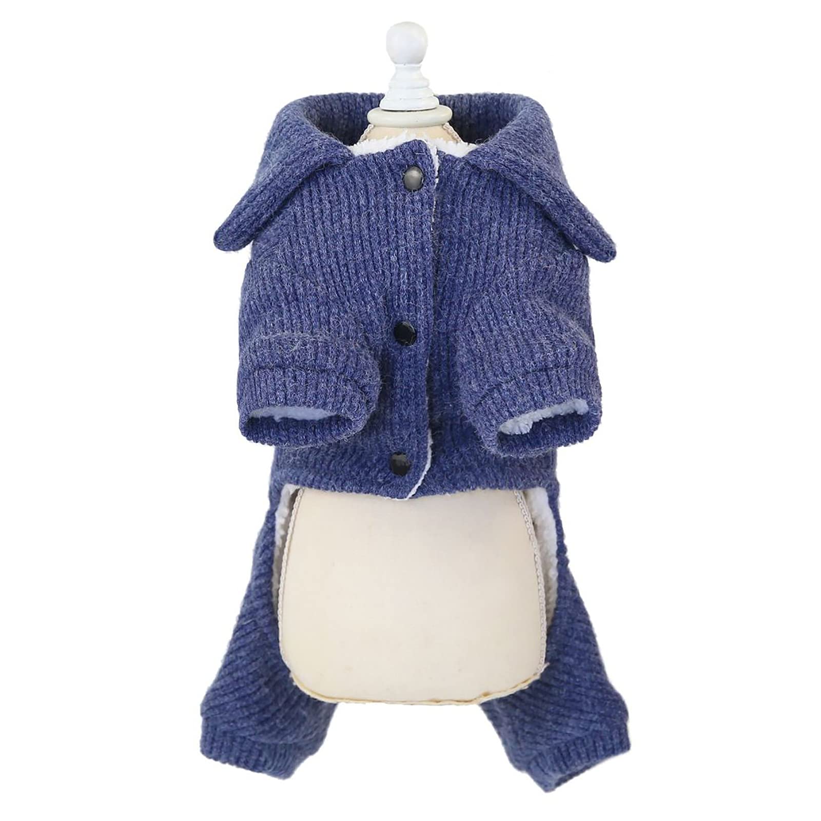 Blue Fleece Dog Clothes Warm Sweater Shirt Xl Cat