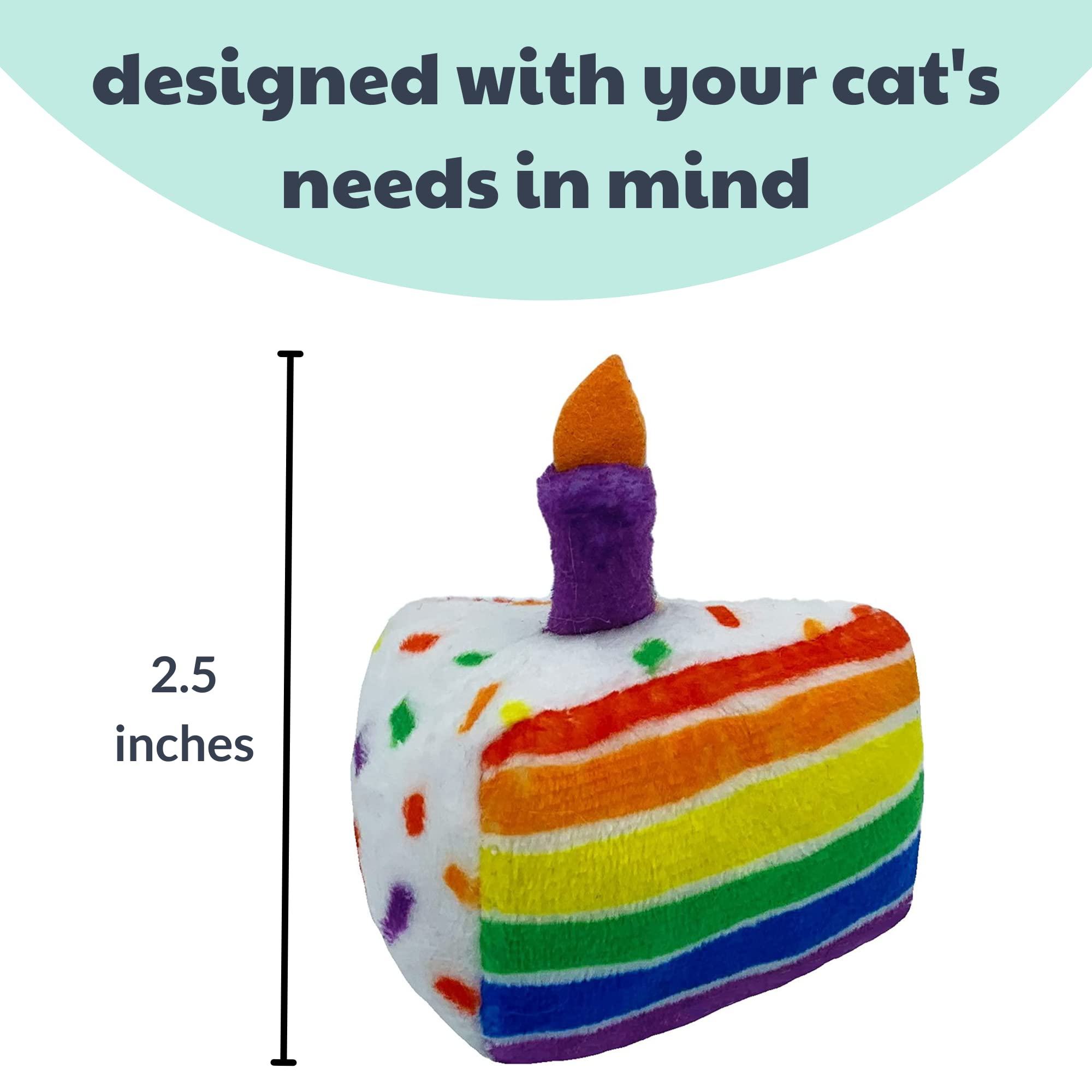 Huxley & Kent Plush Cat Toy | Funfetti Cake | Birthday Strong Catnip Filled Cat Toy | Plush Interactive Kitten And Cat Toy With Catnip And Crinkle | Kittybelles