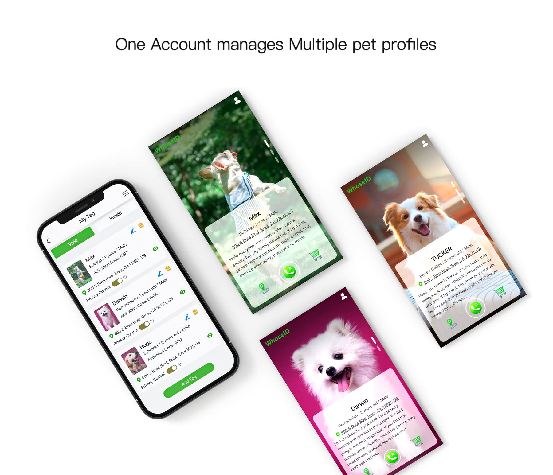 Whoseid Qr Code Dog Tag, Esa Tag, Emotion Support Service Animal Tag, Quiet Dog Tag, Silent Silicone Tag, Modified Pet Online Profile, Lightweight Durable Tag, Personalized Custom Dog Tag (Esa, Rose)