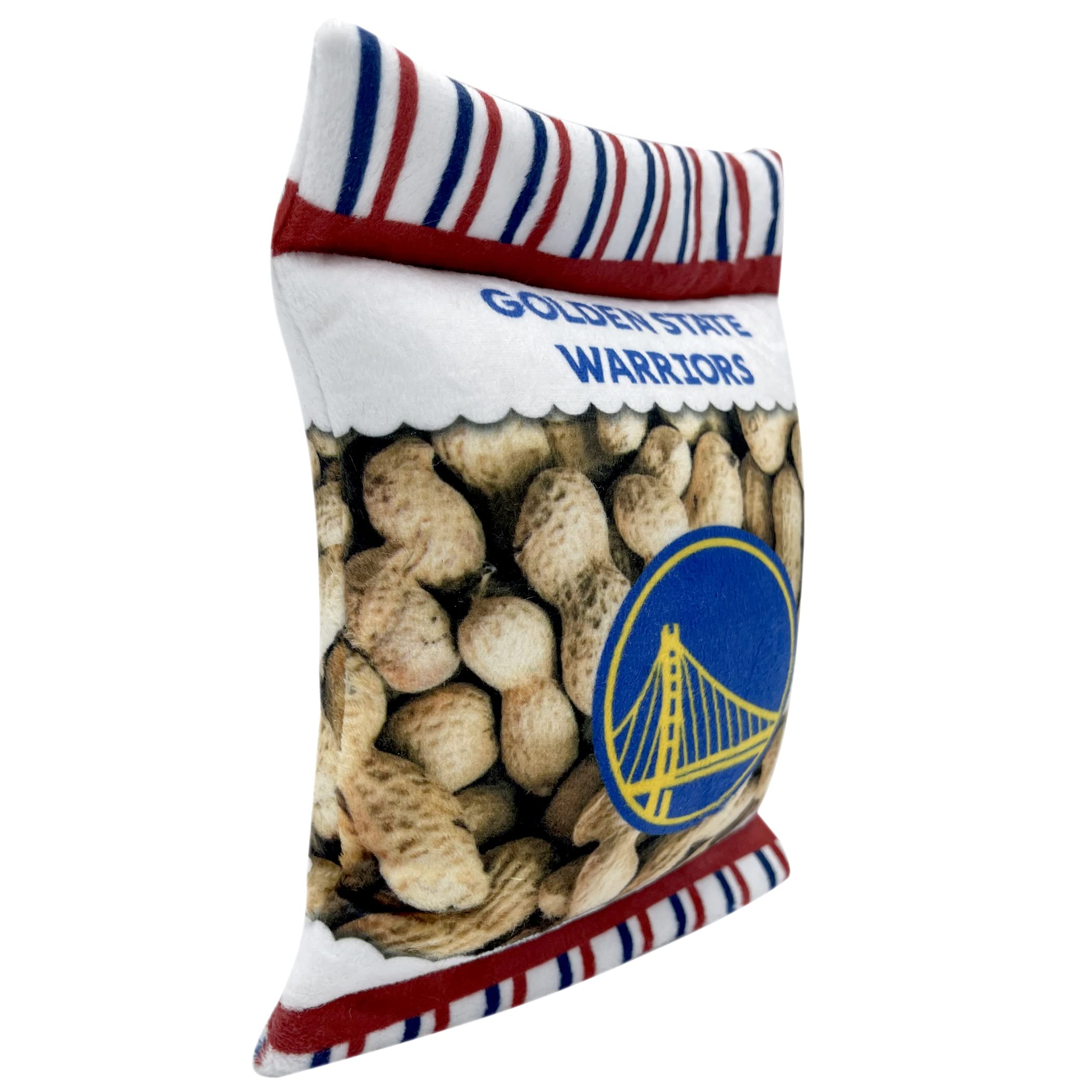 Pets First Nba Golden State Warriors Crinkle Fine Plush Dog & Cat Squeak Toy - Cutest Stadium Peanuts Snack Plush Toy For Dogs &