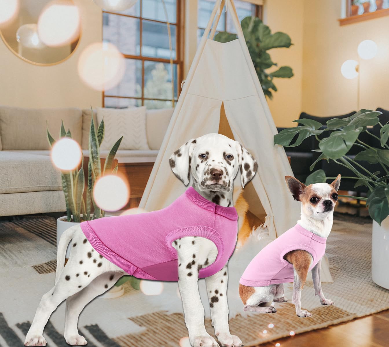 Sychien Dog Pink Shirts For Small Puppy Chihuahua,Blank Plain Pink Dogs Shirt For Cats,Xs Pink Rose