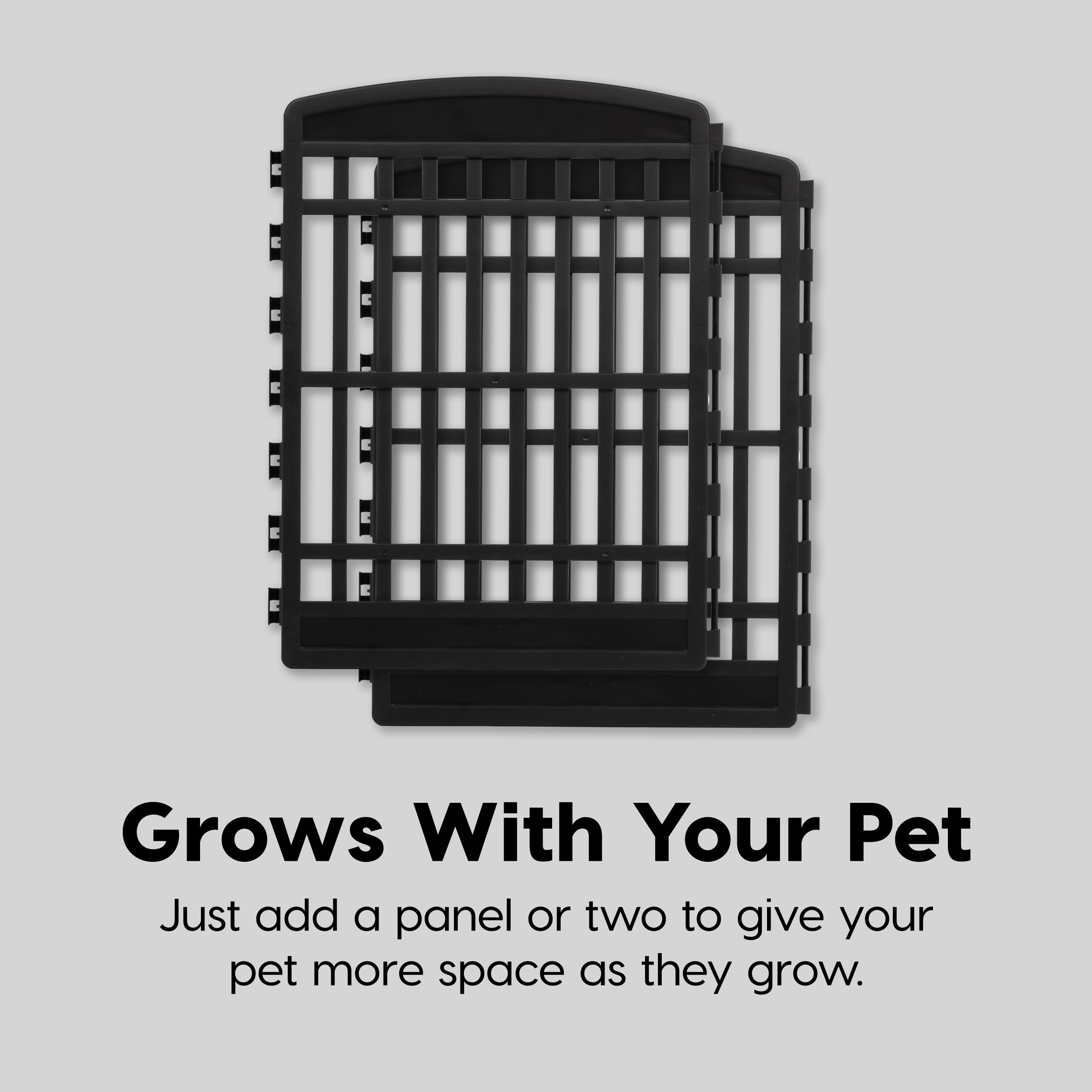 IRIS USA 34 2-Panel Add-On Panels, Pet Dog Puppy Playpen, Foldable, Customizable, Black