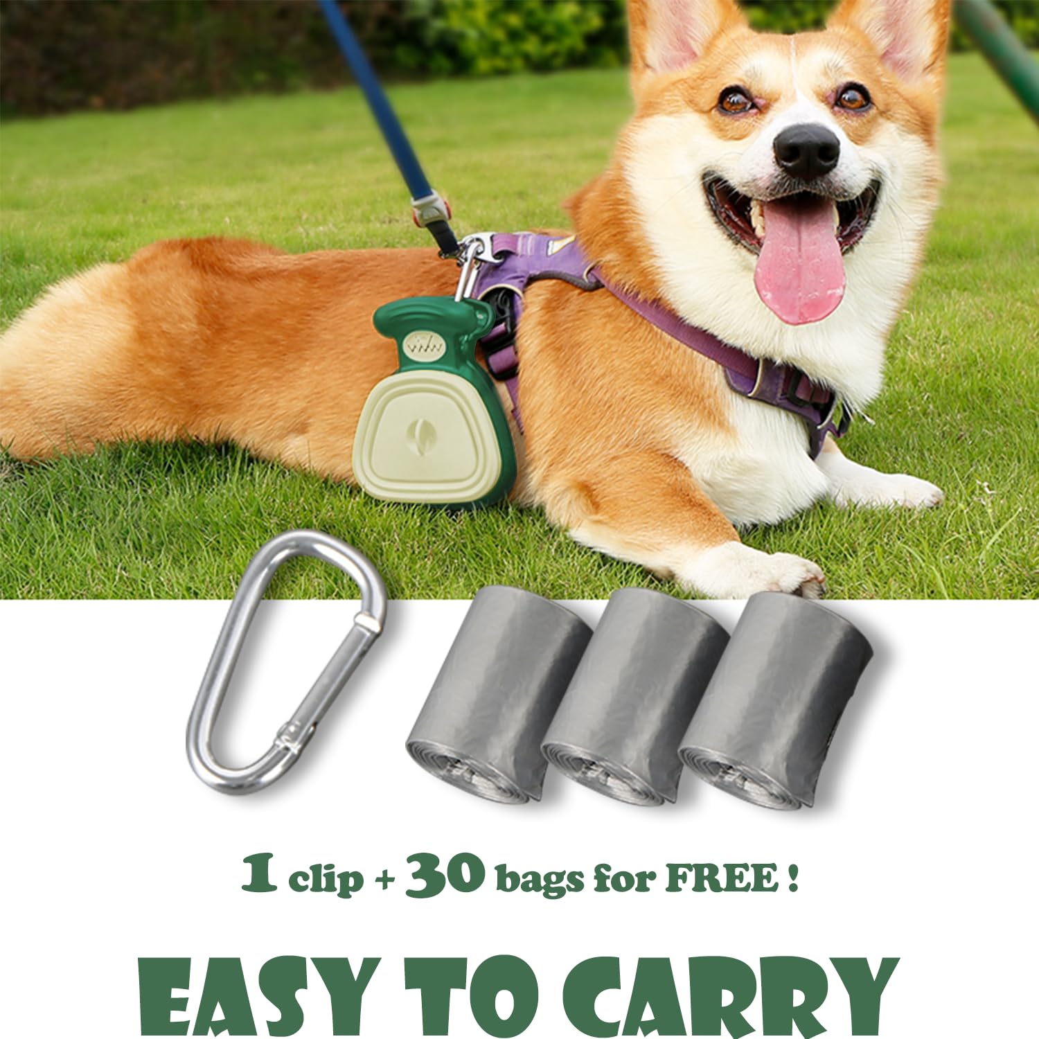 Portable Dog Pooper Scooper with Bag Attachment, Small Handheld Poop Scoop for Travel Walks Yard