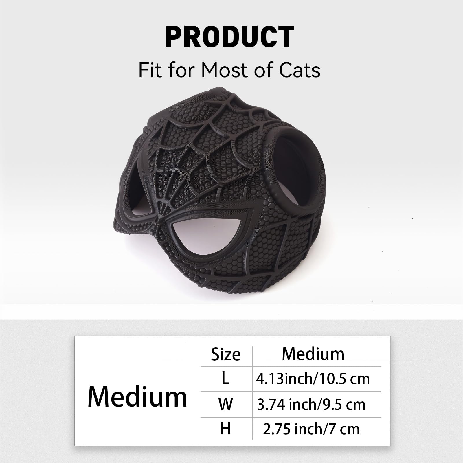 Yipintang Cat Bat Mask Halloween Costumes Accessories For Cats, Cat Bat Cosplay Apparel (Medium, Black Spider)